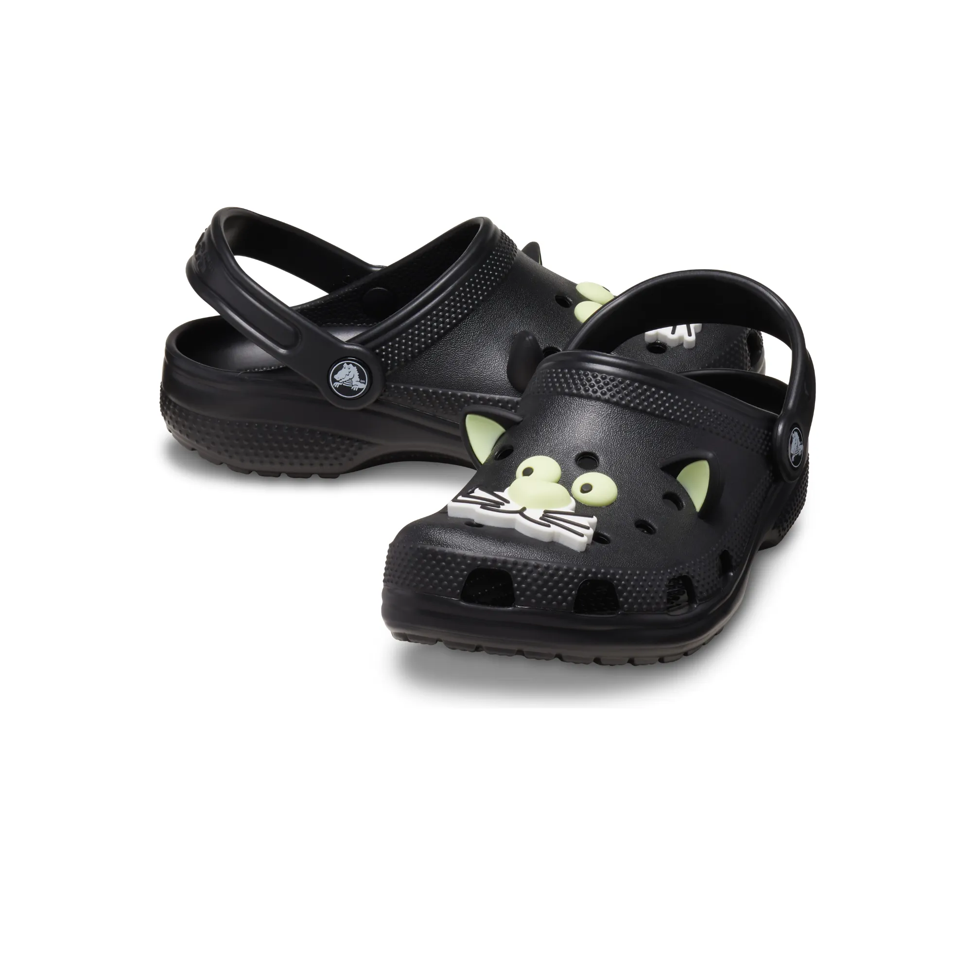 รองเท้าลำลองเด็ก TODDLER CLASSIC GLOW BLACK CAT CLOG