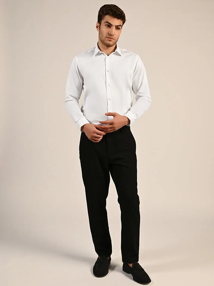 Classic 2-Ply Herringbone Shirt with Accent