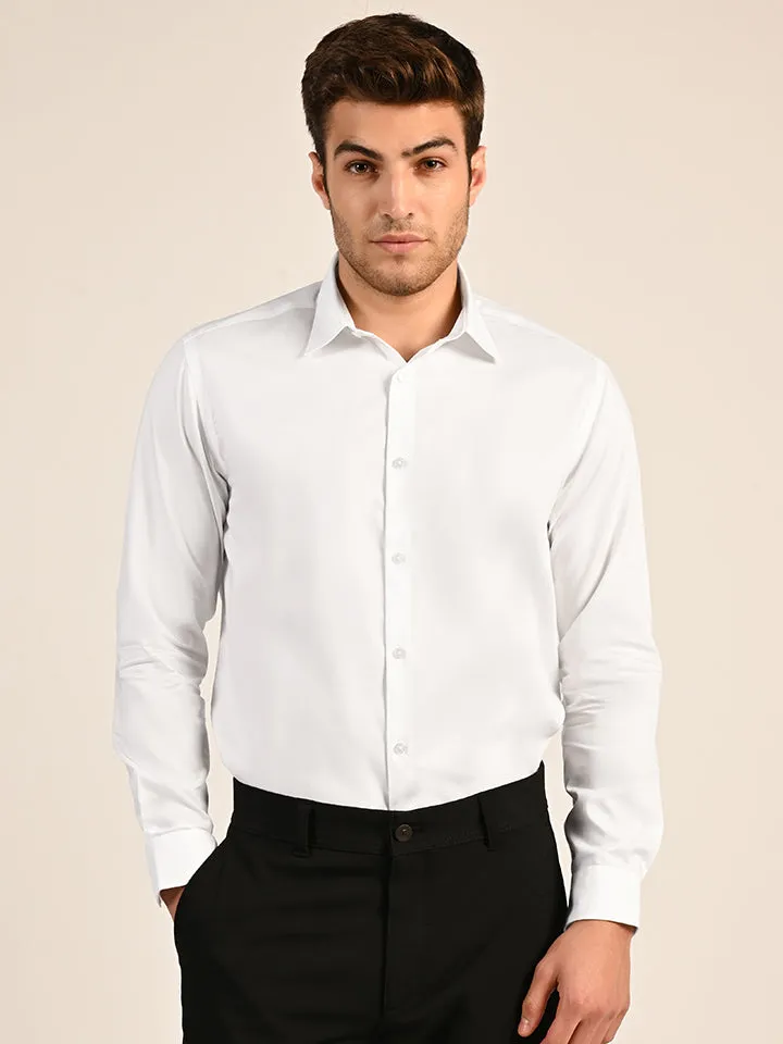 Classic 2-Ply Herringbone Shirt with Accent