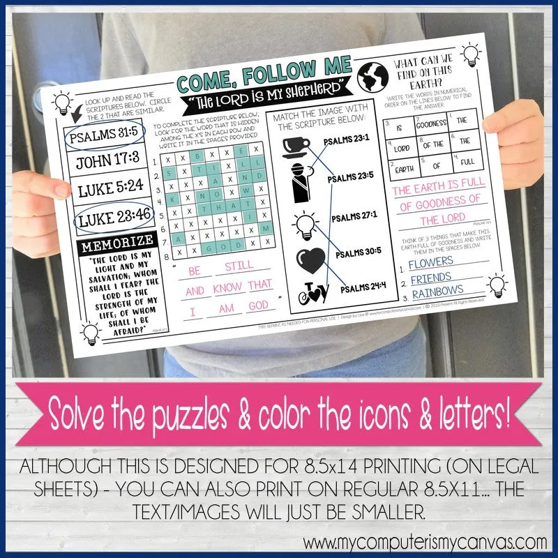 2022 CFM Old Testament Placemat Activity Sheets {AUGUST} PRINTABLE