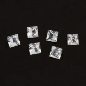 3 to 6mm White Topaz Princess Cuts