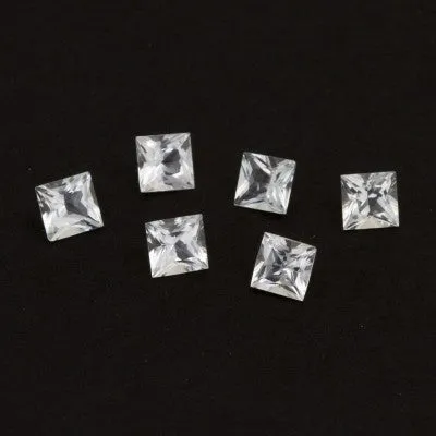 3 to 6mm White Topaz Princess Cuts