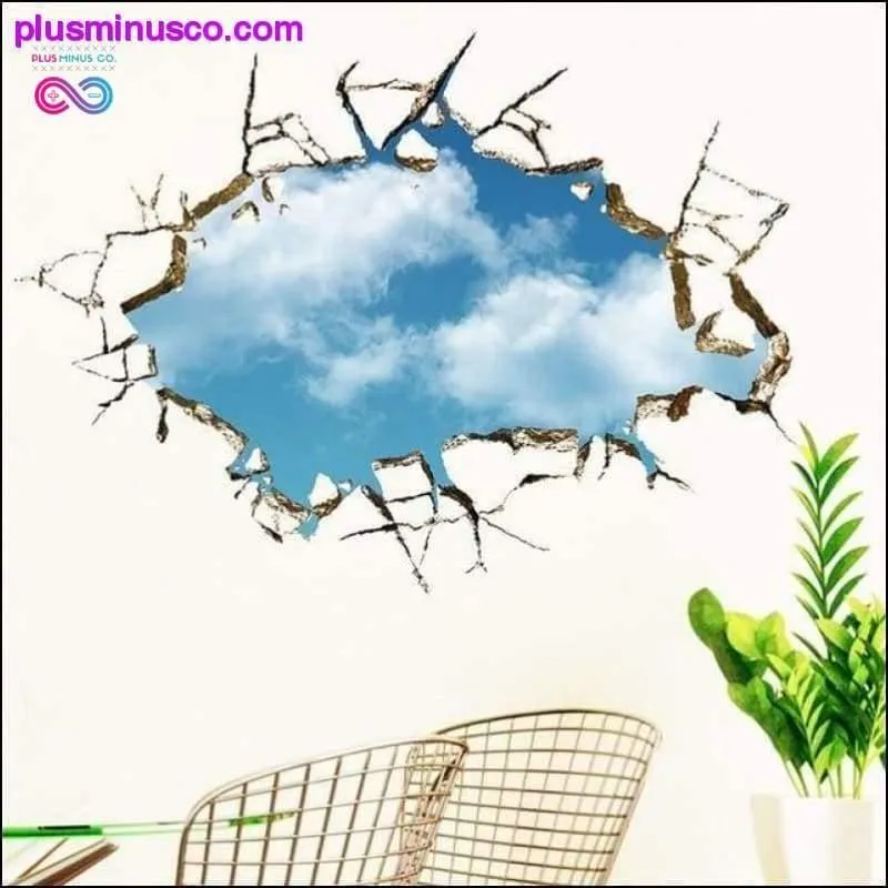 3D Broken Wall Hole Wall Stickers For Home and Office