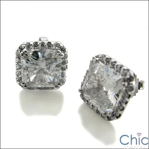 7 Ct Princess Cubic Zirconia CZ Earrings