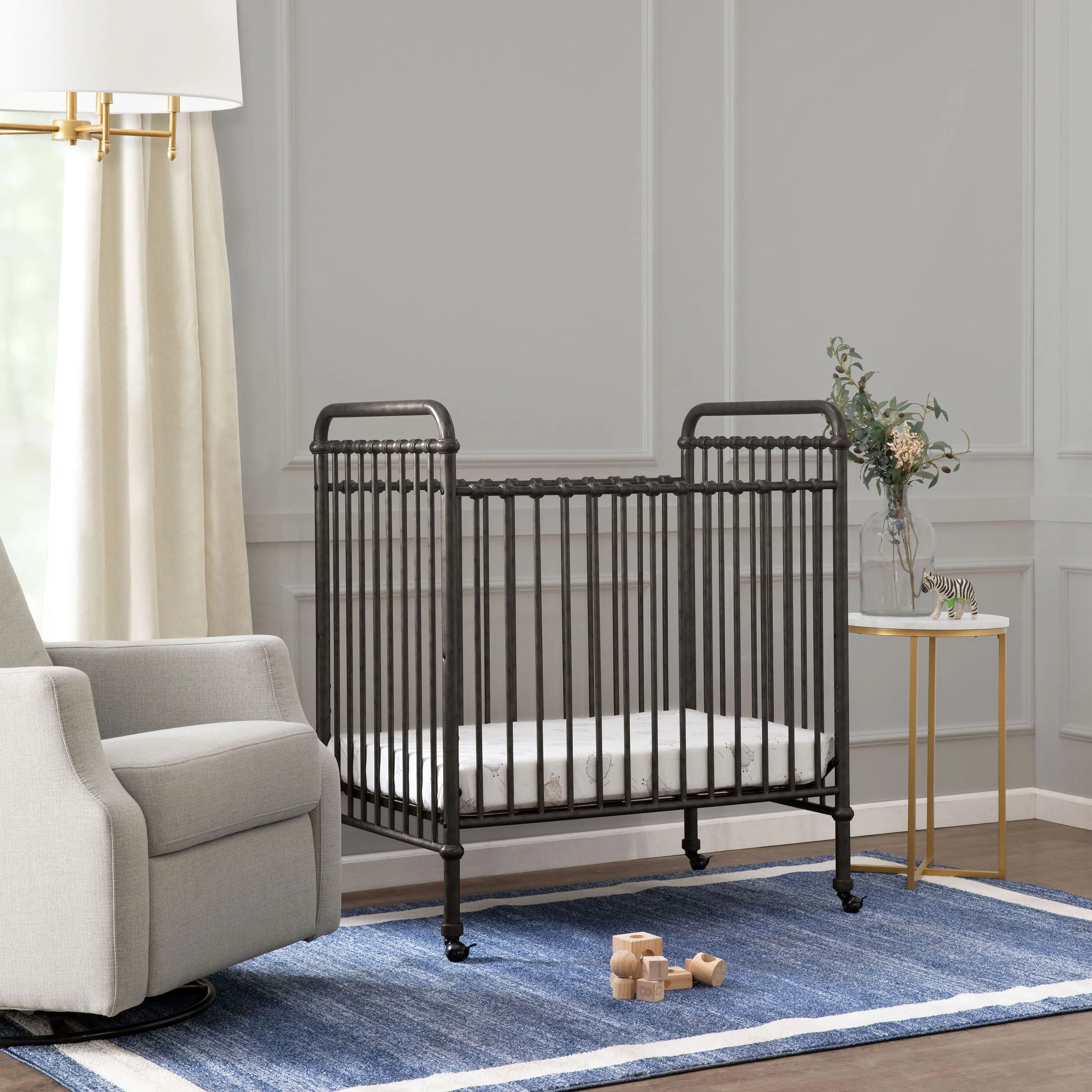 Abigail 3-in-1 Convertible Mini Crib - Vintage Iron