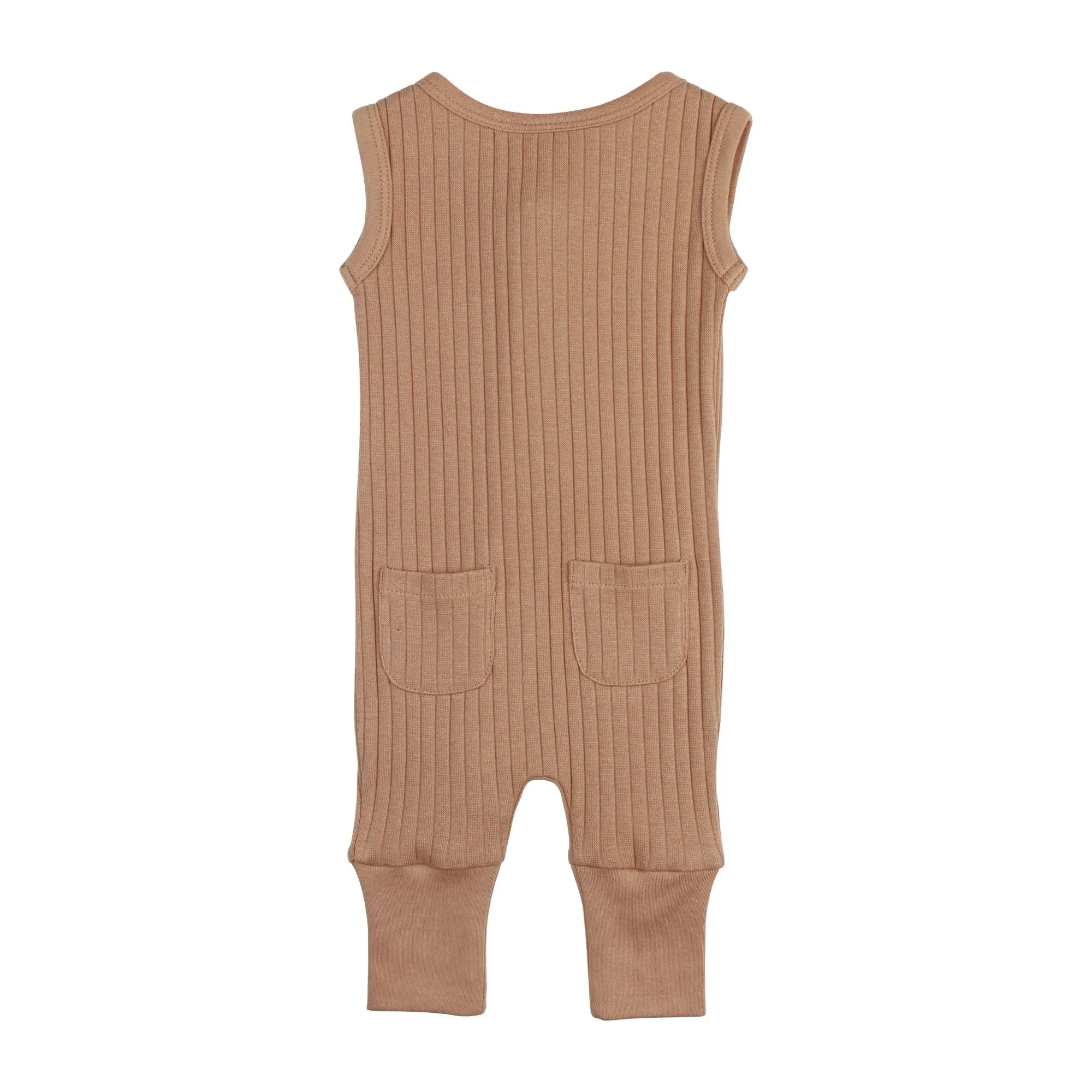 Adobe Ribbed Sleeveless Romper