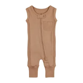 Adobe Ribbed Sleeveless Romper