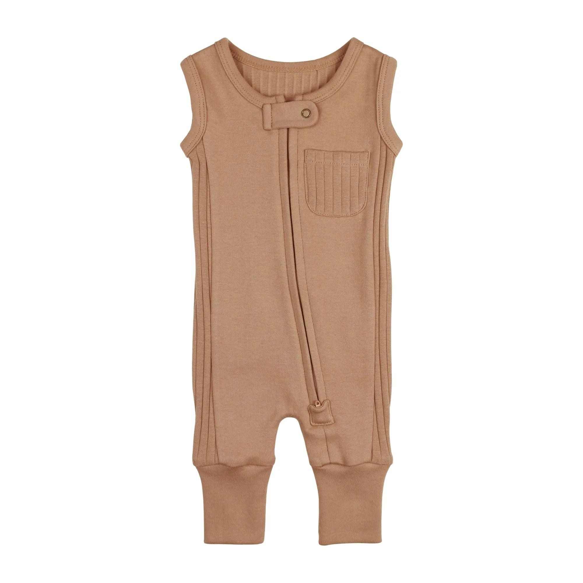 Adobe Ribbed Sleeveless Romper