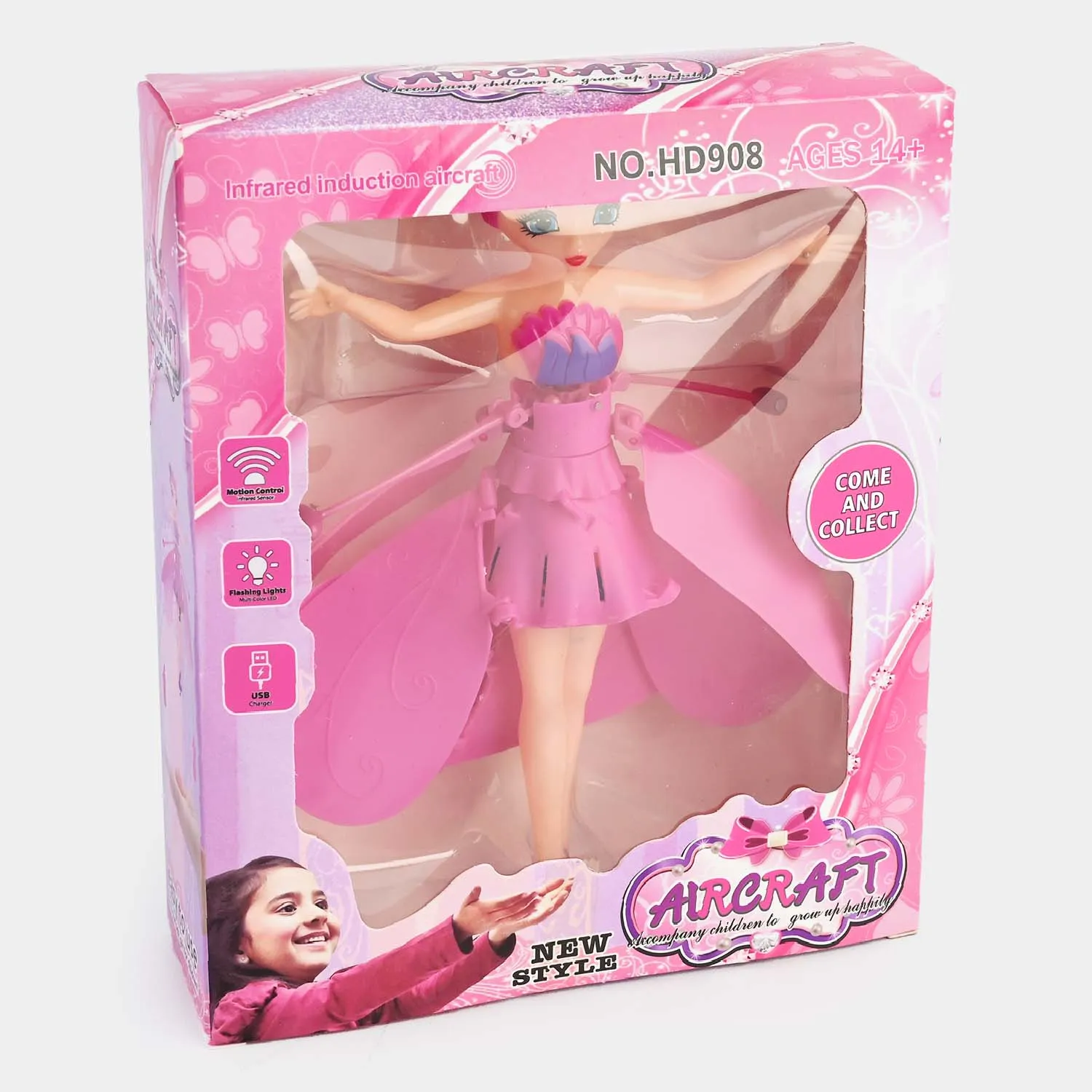 AIRCRAFT FLYING DOLL FOR KIDS - PINK