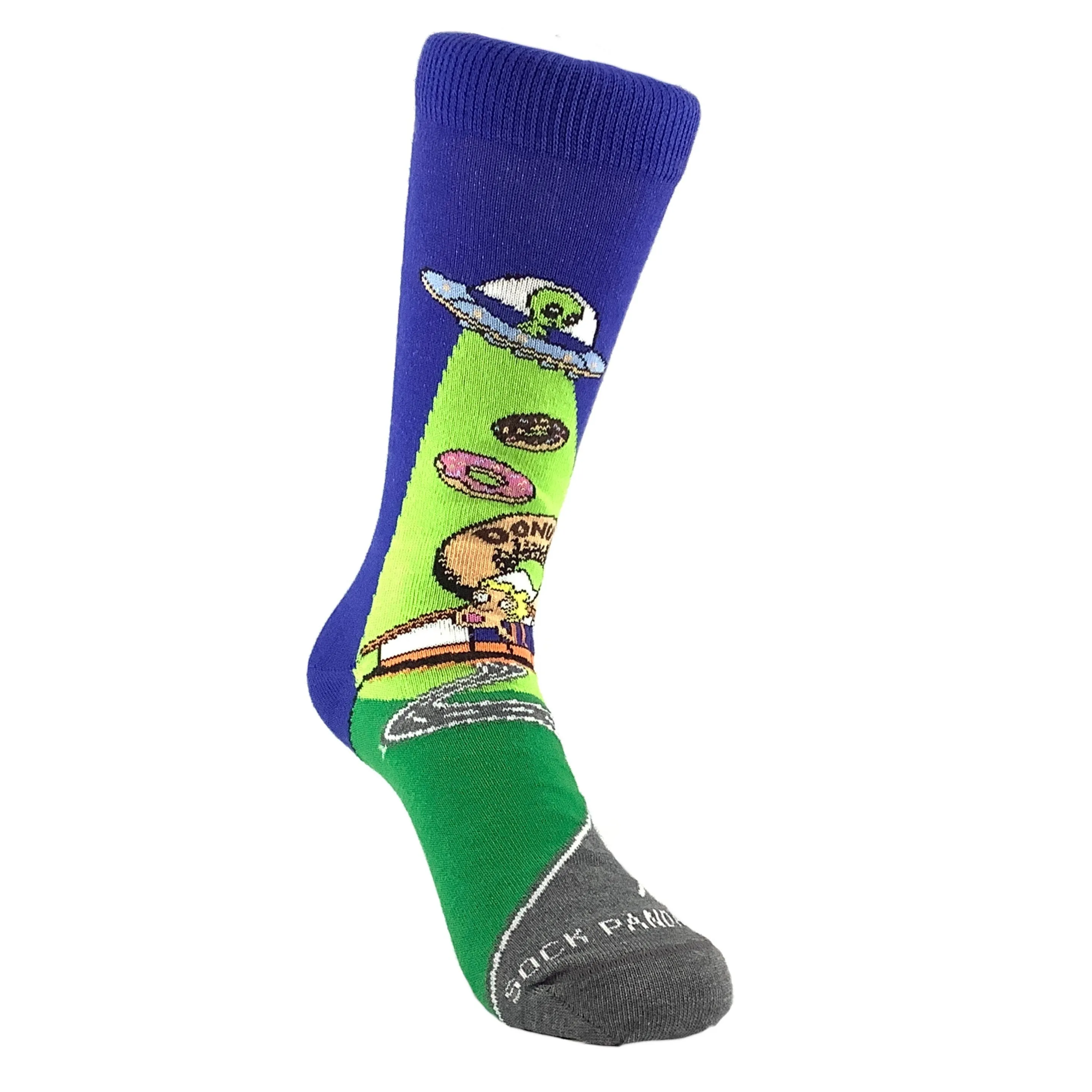 Alien Spaceships Love Donuts Socks from the Sock Panda (Adult Small -  Shoe Sizes 2-5)