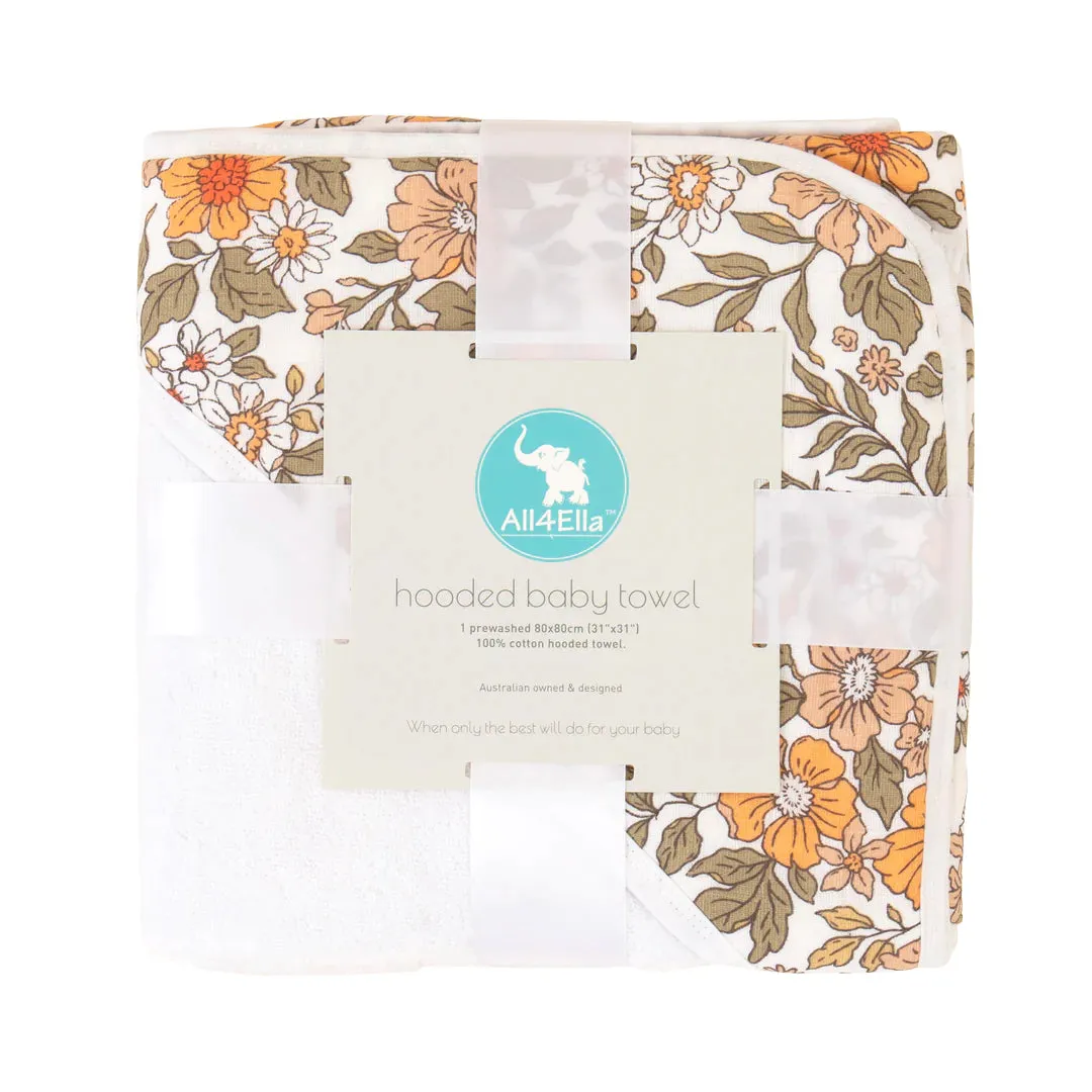 All 4 Ella - Hooded Towel - Daisy