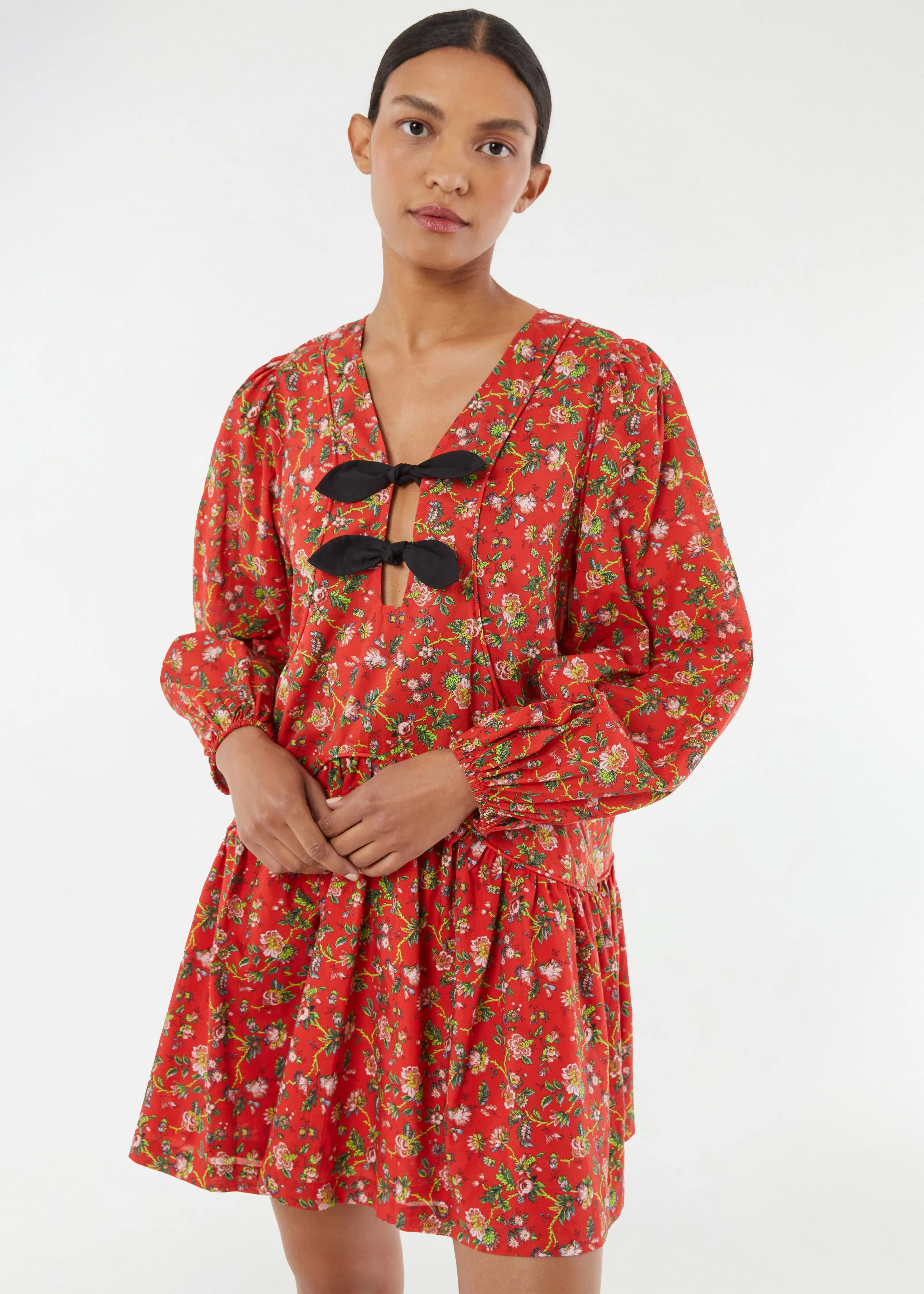 Annette Dress | Red Morlaix Fleur Mini