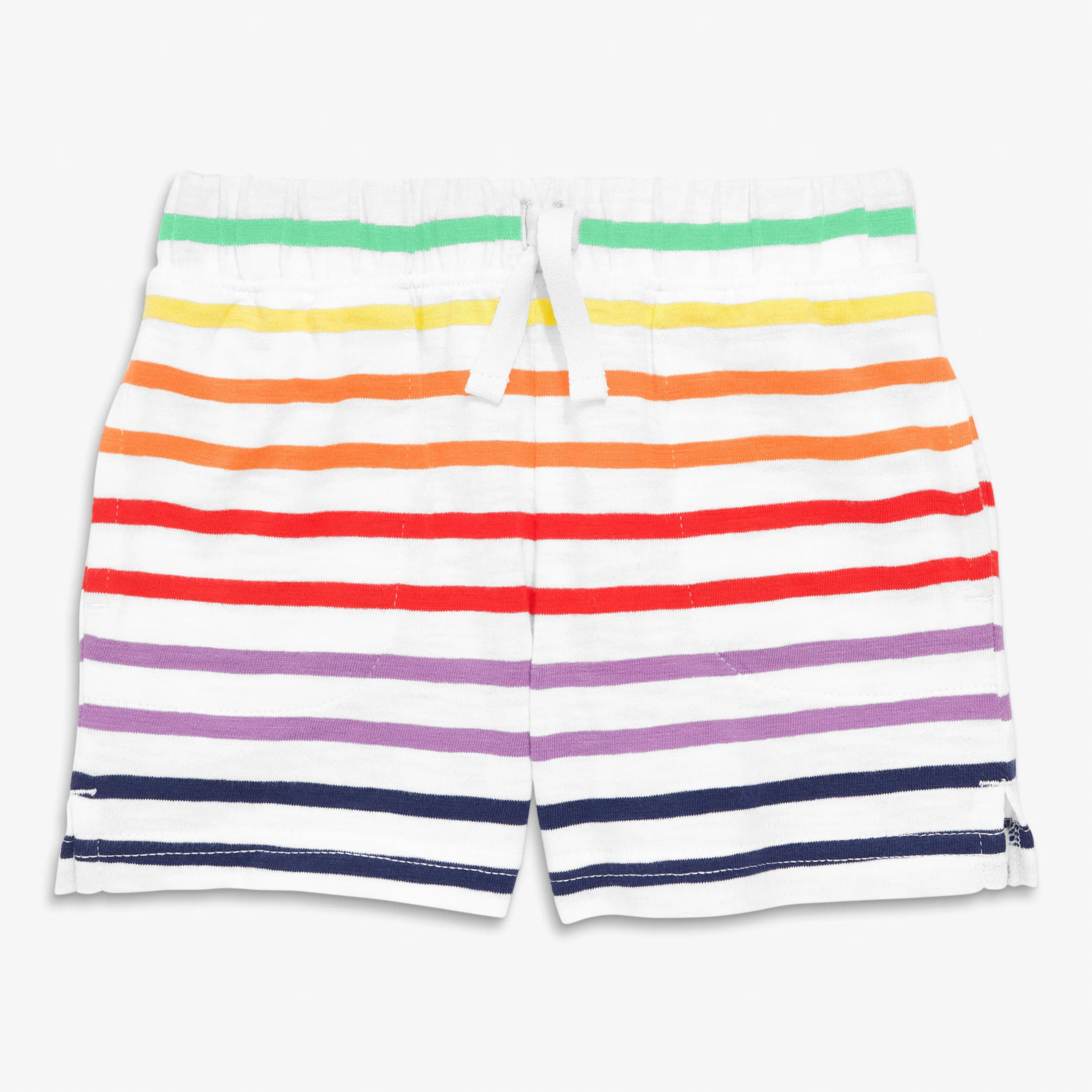 Baby play short in rainbow stripe