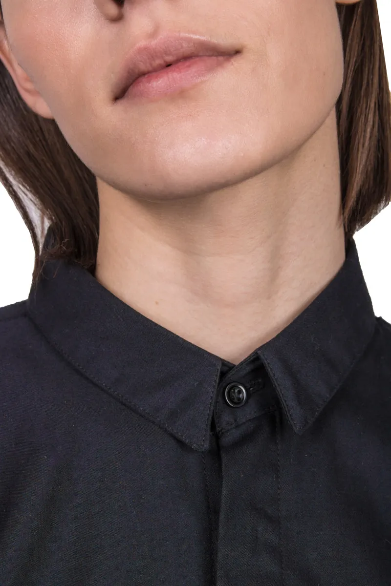 Black asymmetric circle shirt