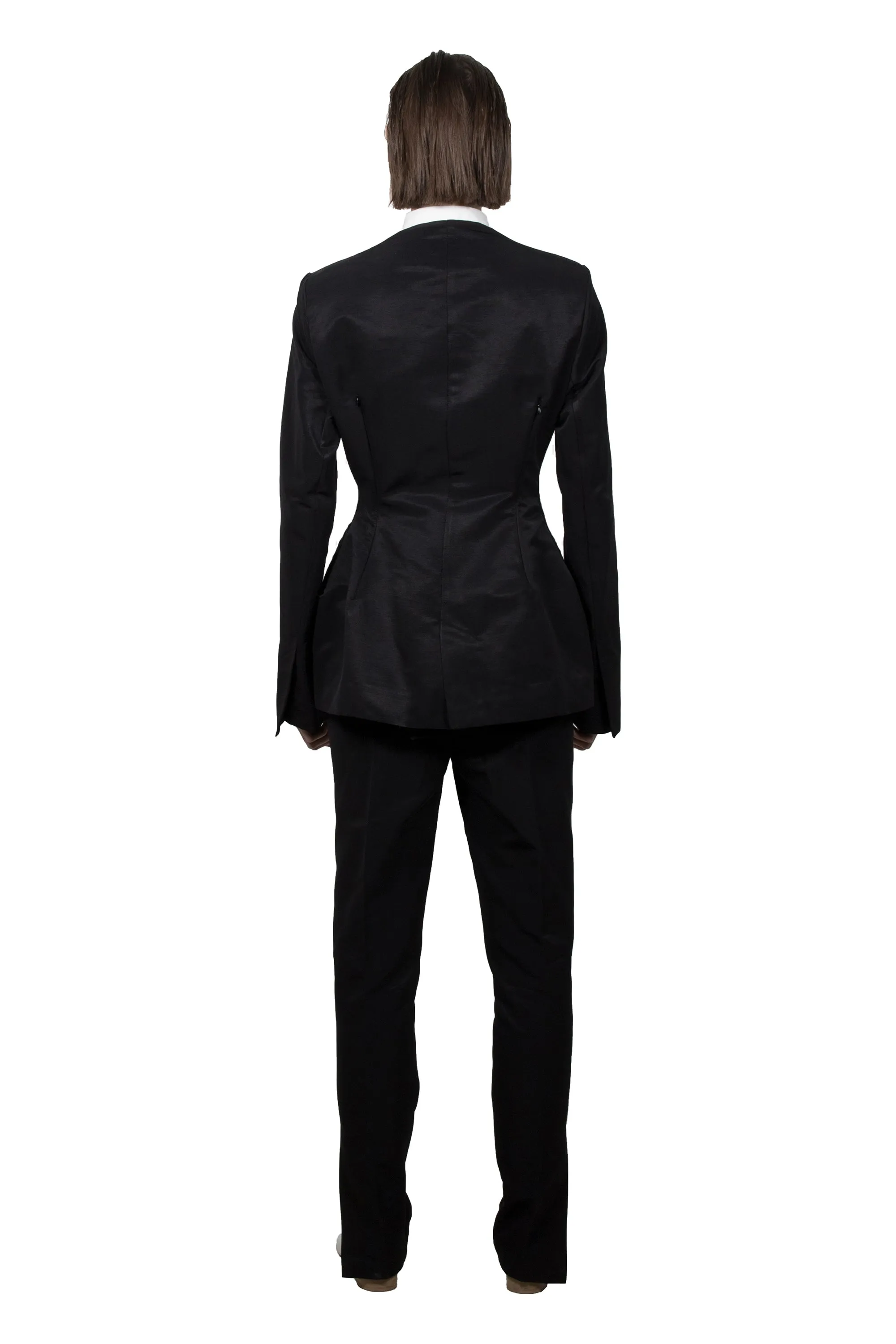 Black Slashed Tailored  Jacket