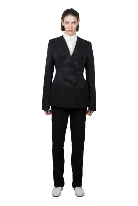 Black Slashed Tailored  Jacket