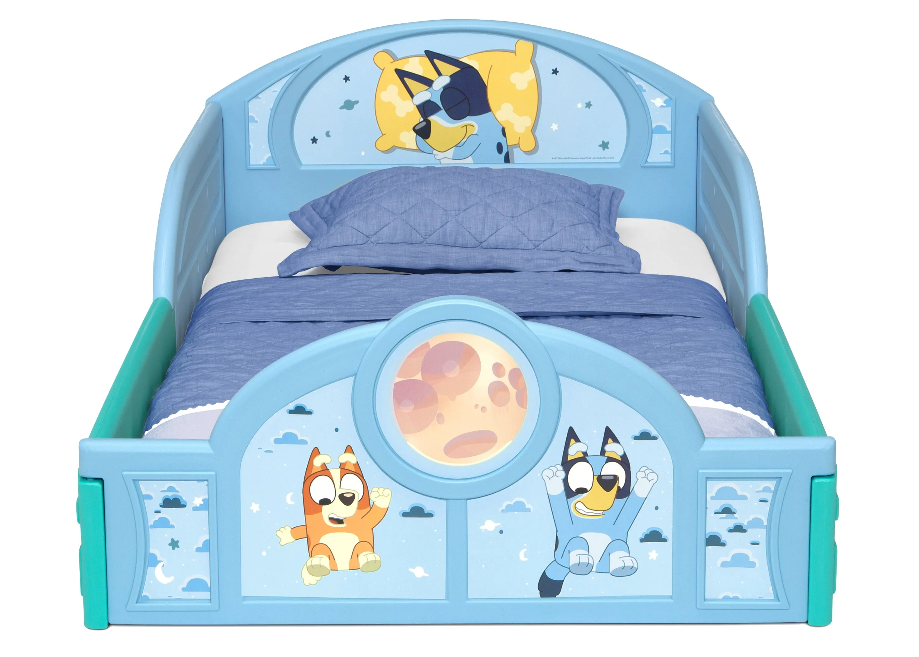 Bluey Sleep and Play Toddler Bed with Built-In Guardrails