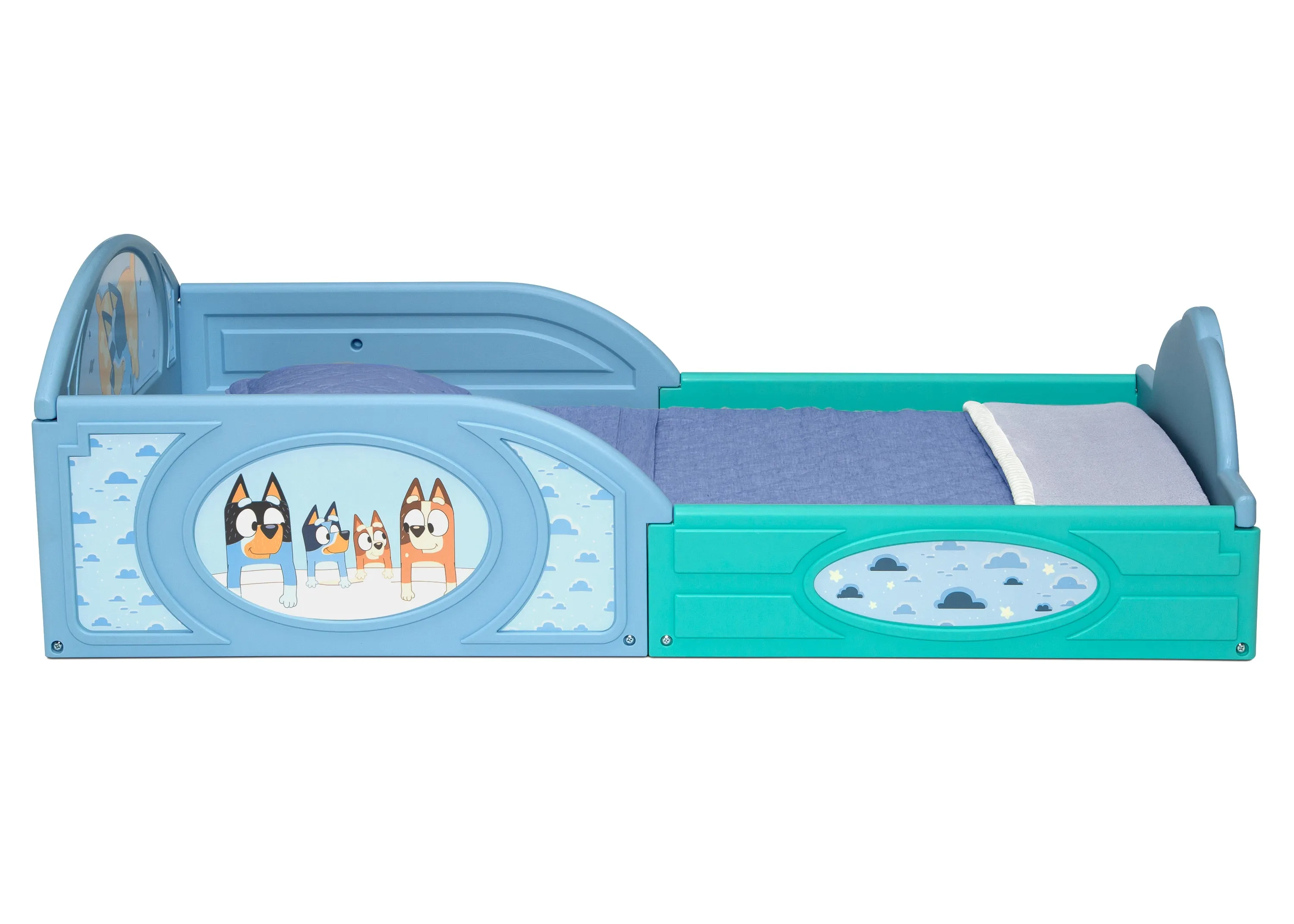 Bluey Sleep and Play Toddler Bed with Built-In Guardrails