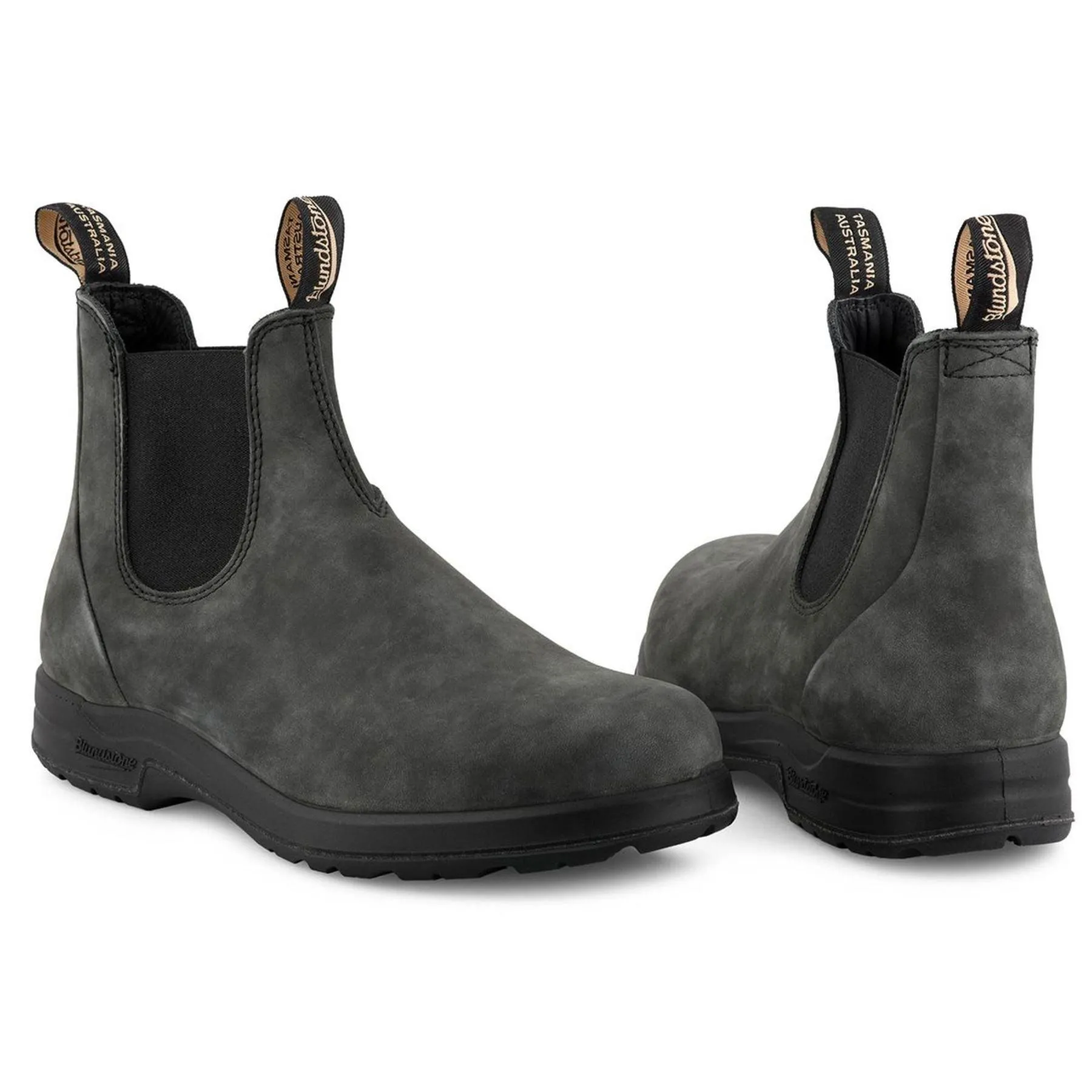 Blundstone 2055 Vintage Rustic Black Leather Chelsea Boots - Slip-On Retro Terrain Footwear