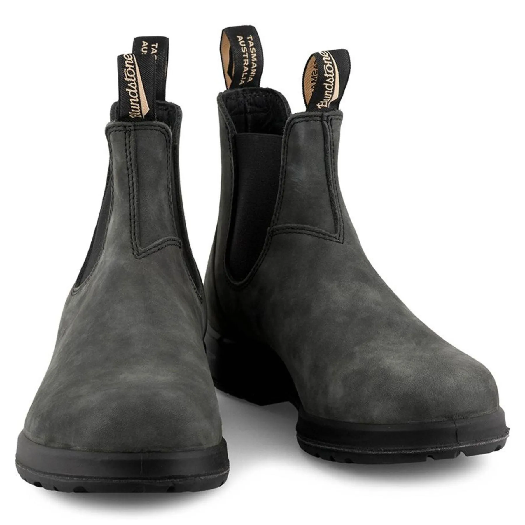 Blundstone 2055 Vintage Rustic Black Leather Chelsea Boots - Slip-On Retro Terrain Footwear