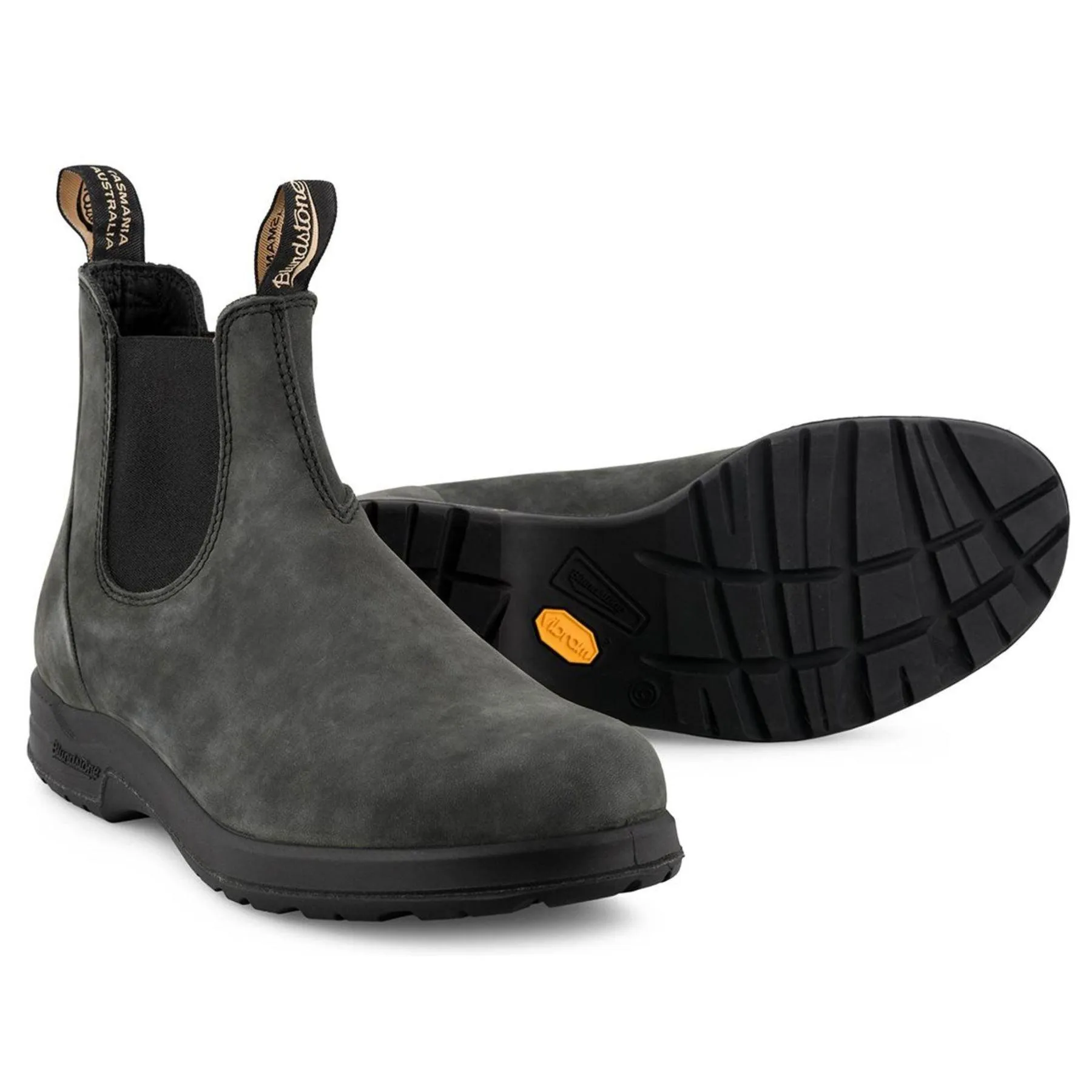 Blundstone 2055 Vintage Rustic Black Leather Chelsea Boots - Slip-On Retro Terrain Footwear