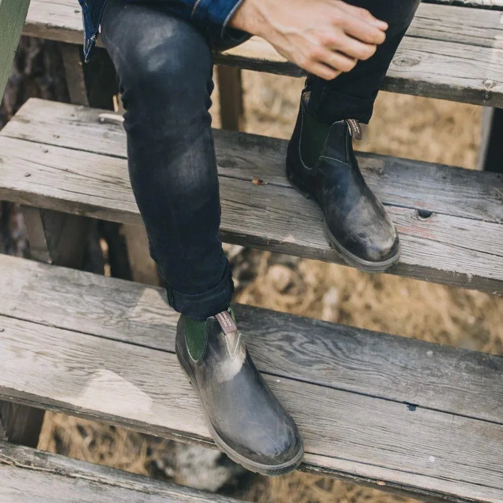 Blundstone 519 Stout Brown Olive Leather Chelsea Boots Unisex Classic