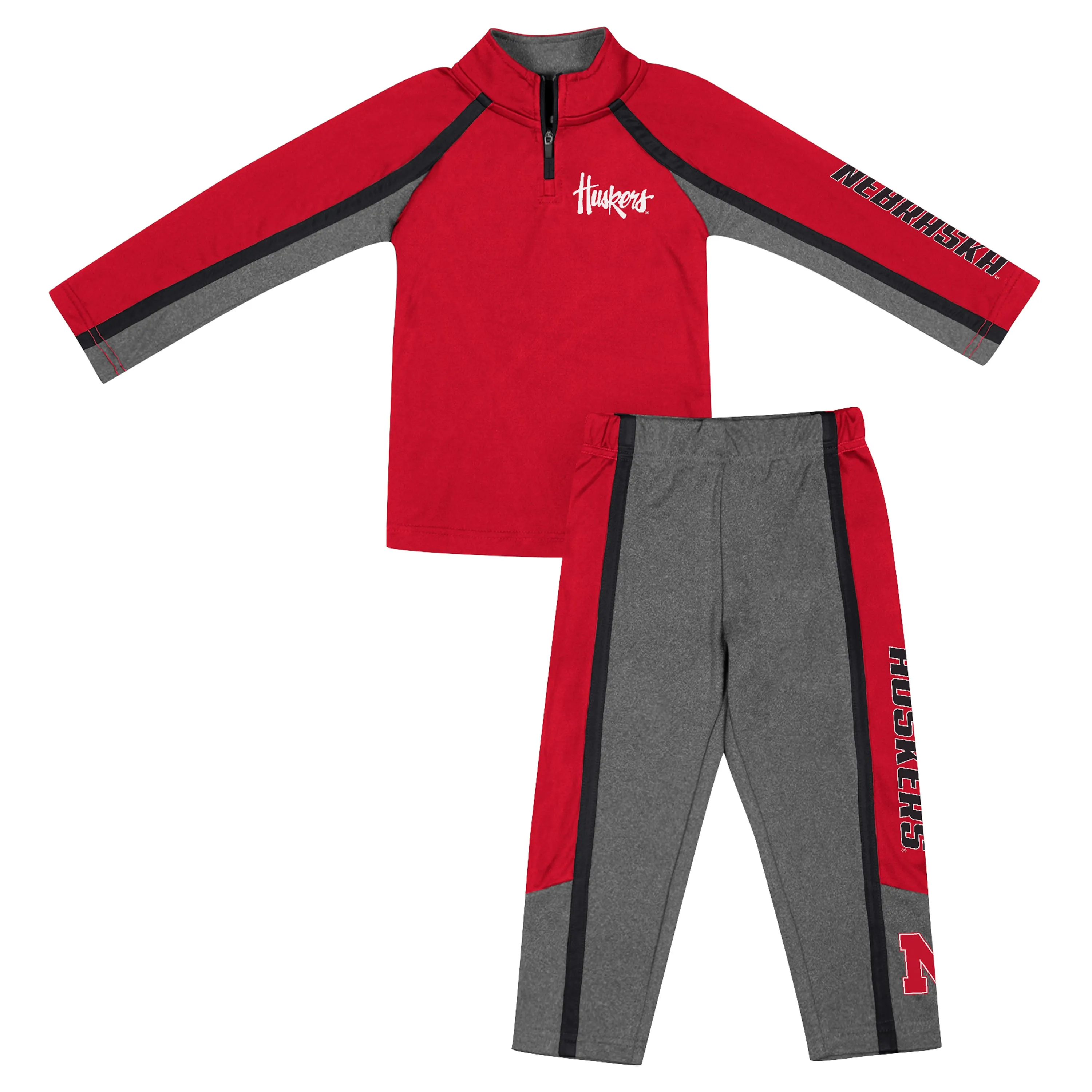 Boys' Nebraska Huskers Toddler Armada 1/4 Zip Set