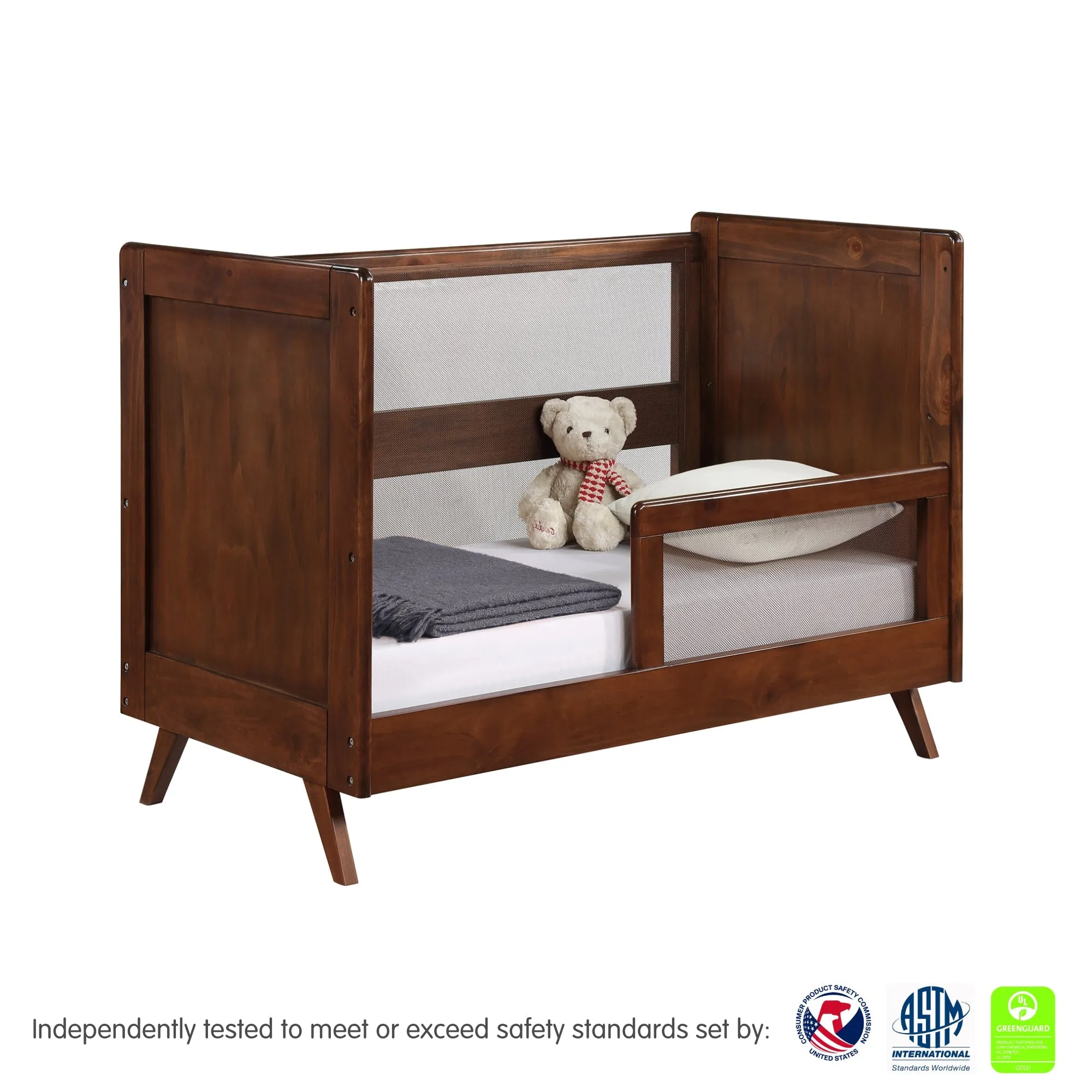 BreathableBaby Mesh Toddler Bed Conversion Kit - Walnut