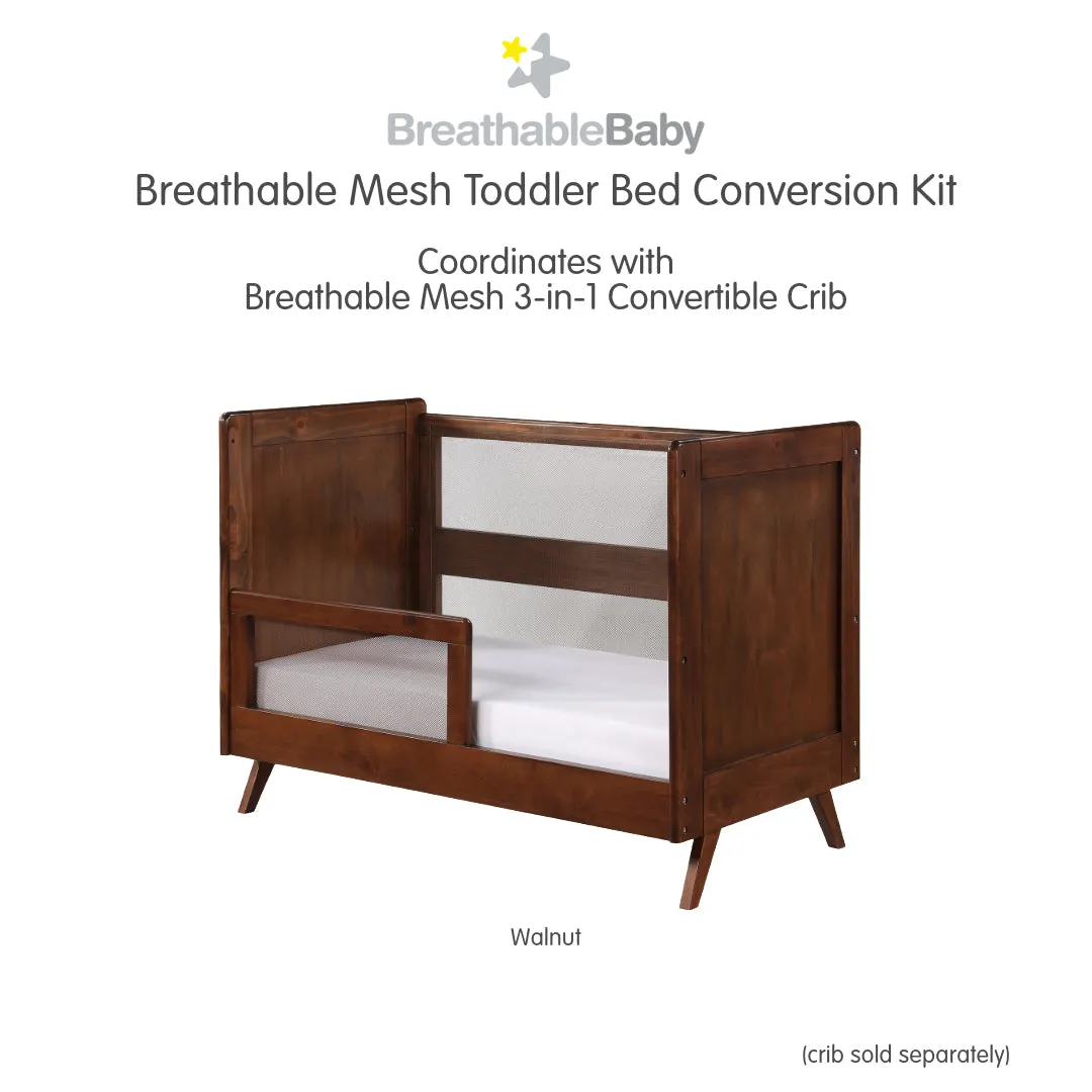 BreathableBaby Mesh Toddler Bed Conversion Kit - Walnut