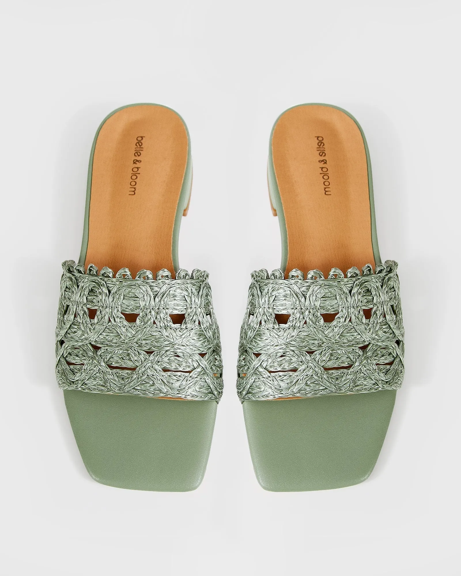 Can't Quit You Raffia Slide - Seafoam