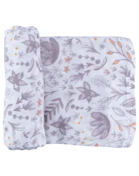 Captain Silly Pants - Single Swaddle Blanket - Blushing Blossoms