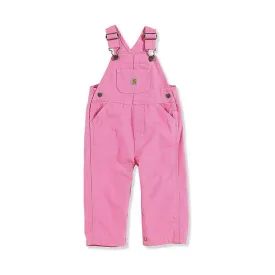 Carhartt Kids' Canvas Bib Overalls- Rose Bloom 2T-6T