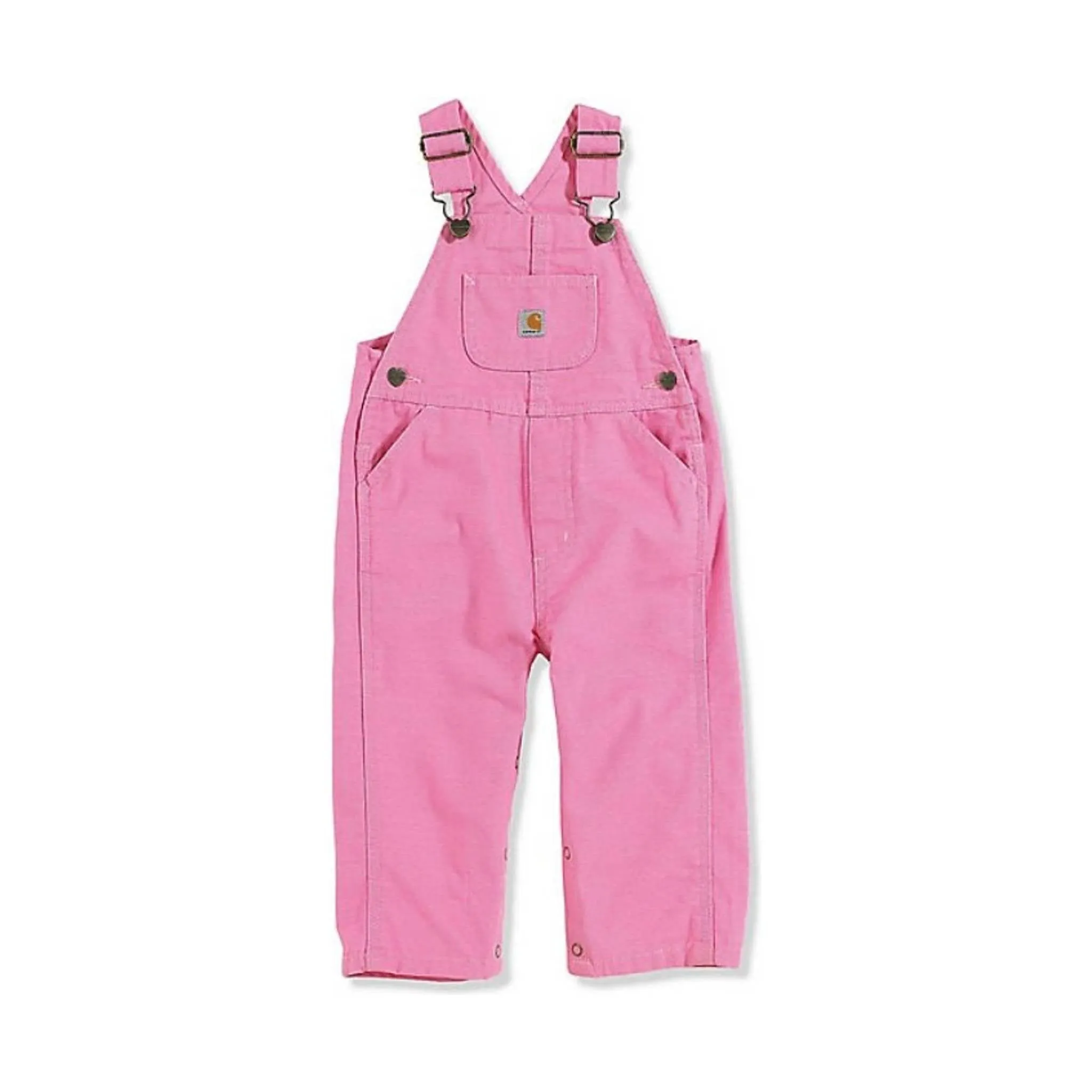 Carhartt Kids' Canvas Bib Overalls- Rose Bloom 2T-6T