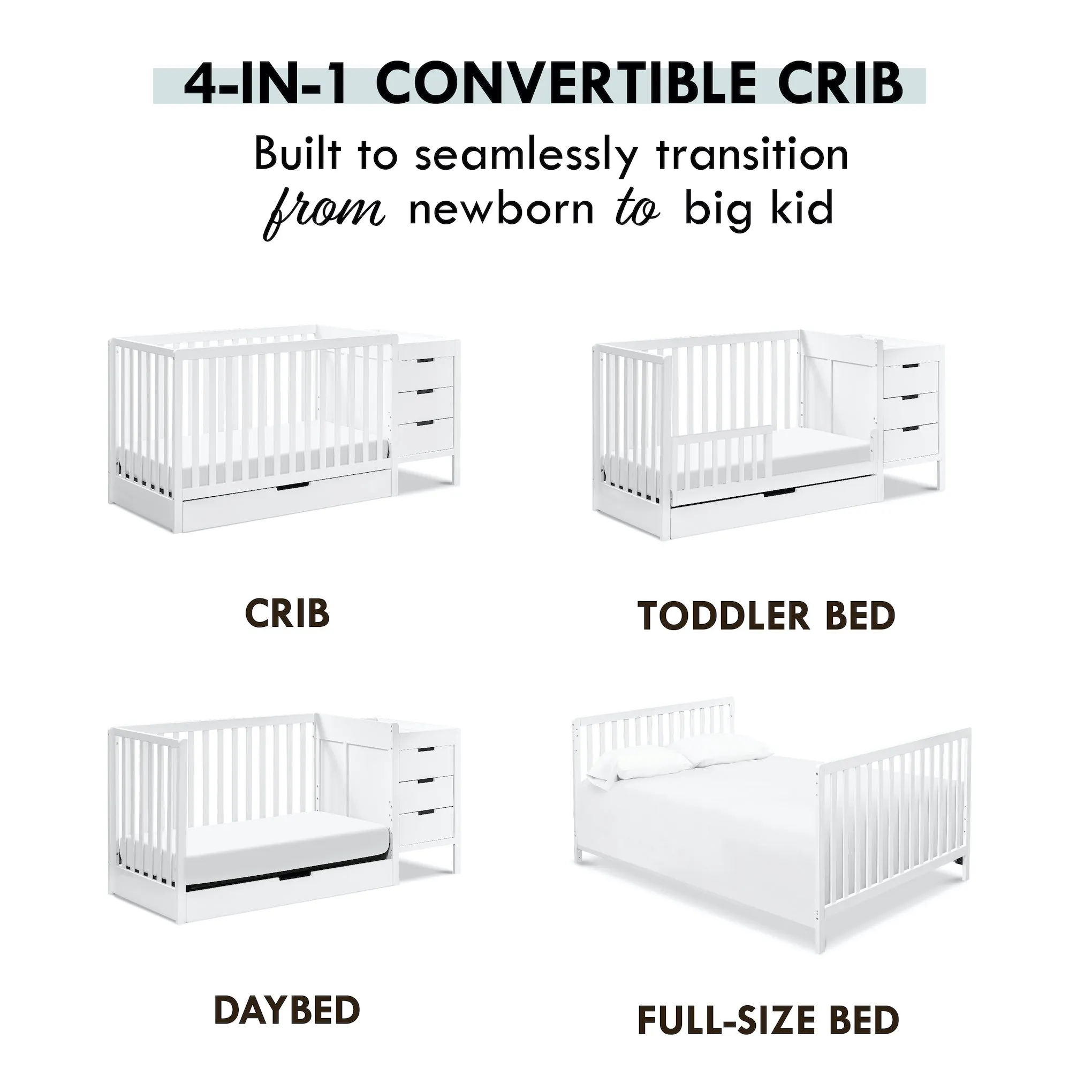 Colby 4-in-1 Convertible Crib   Changer Combo