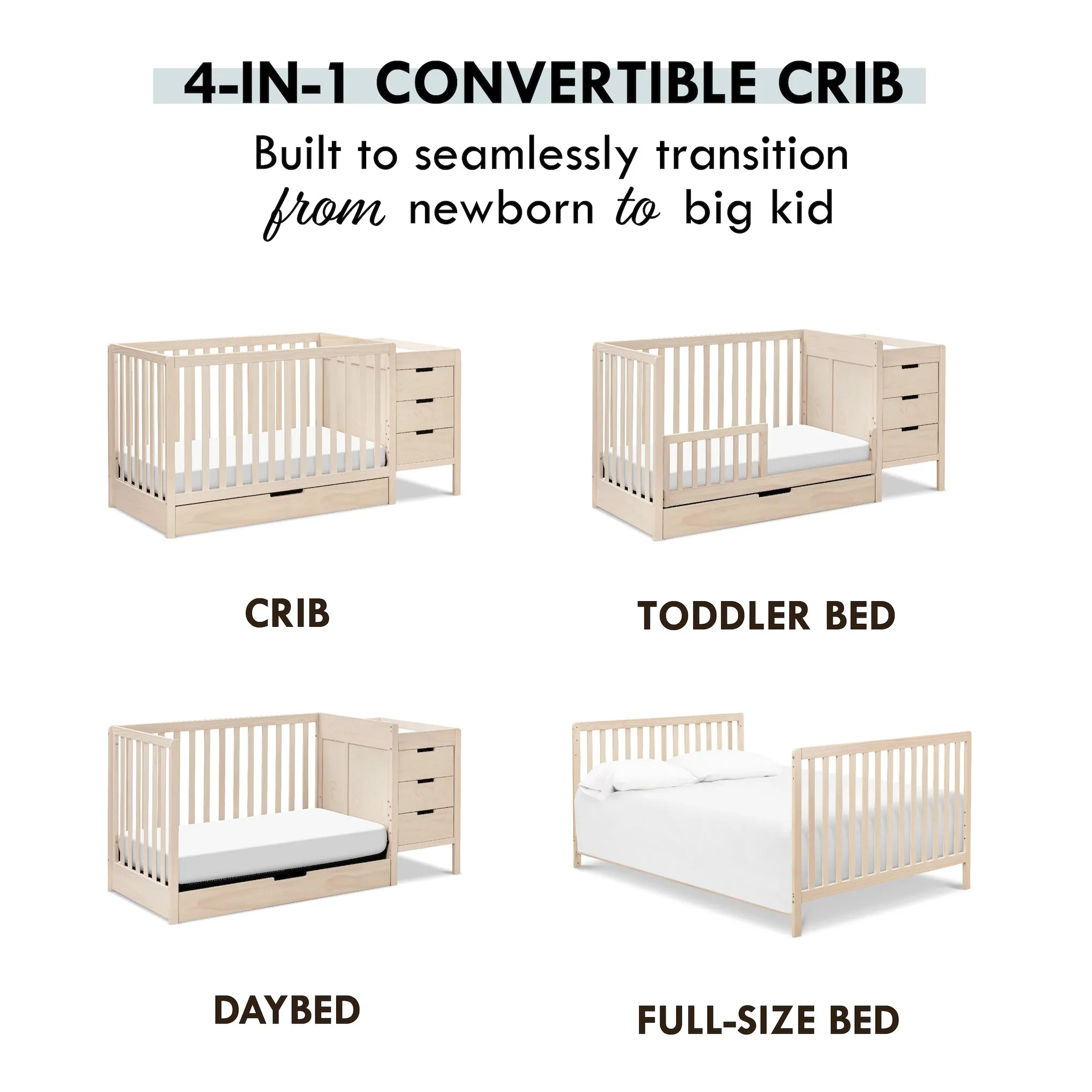 Colby 4-in-1 Convertible Crib   Changer Combo