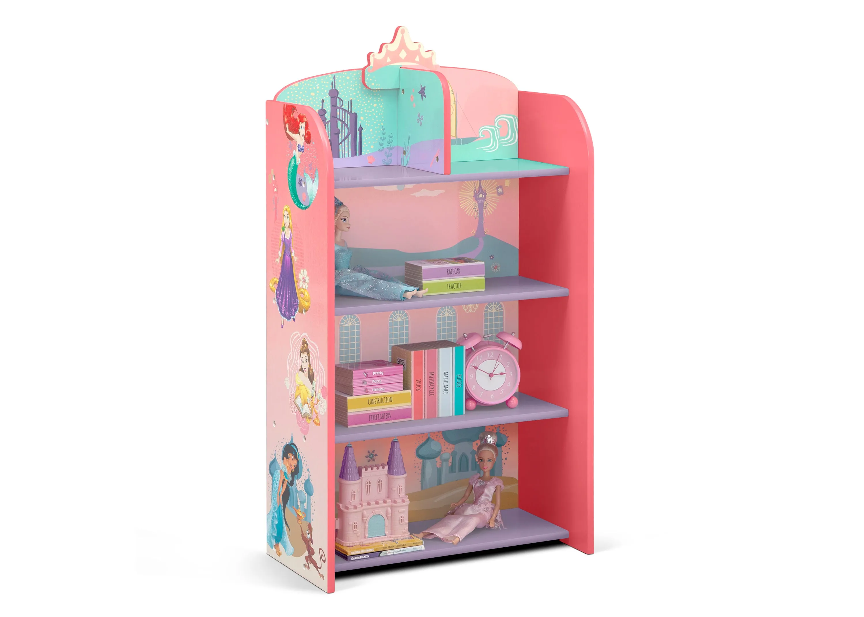 Disney Princess Wooden Playhouse 4-Shelf Bookcase