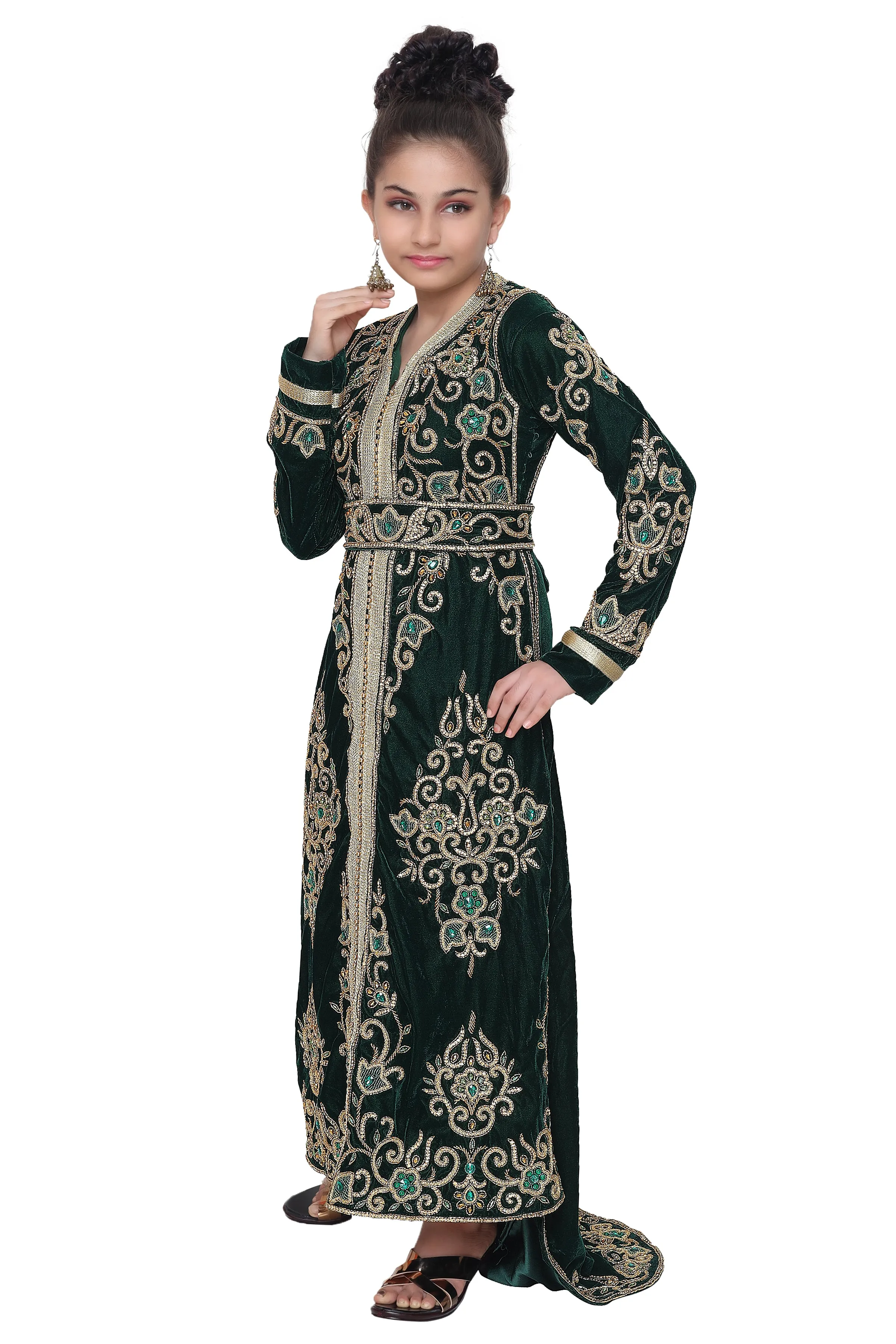 Embroidered Kaftan Party Wear For Kids