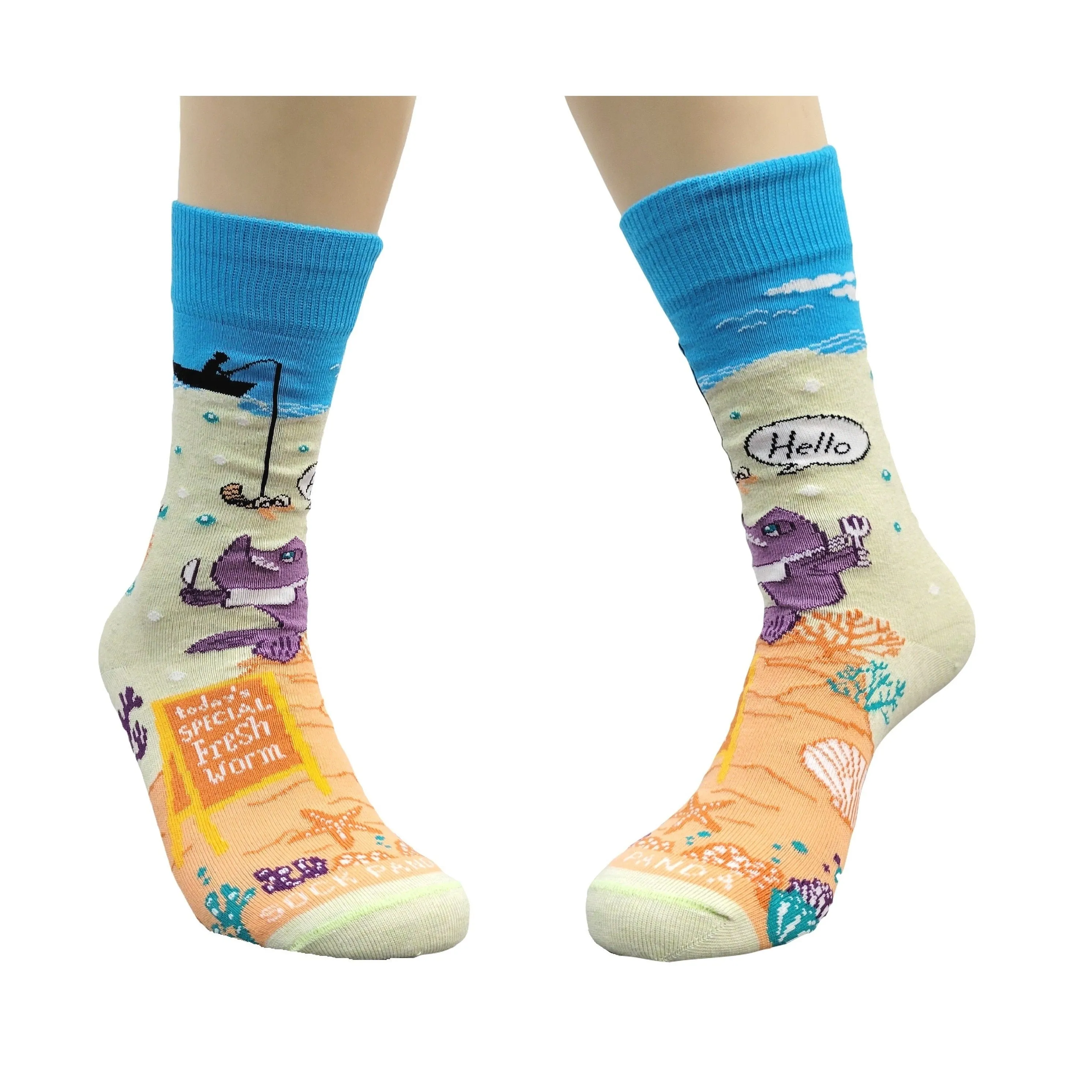 Fish Feast Under the Sea from the Sock Panda (Adult Small -  Shoe Sizes 2-5)