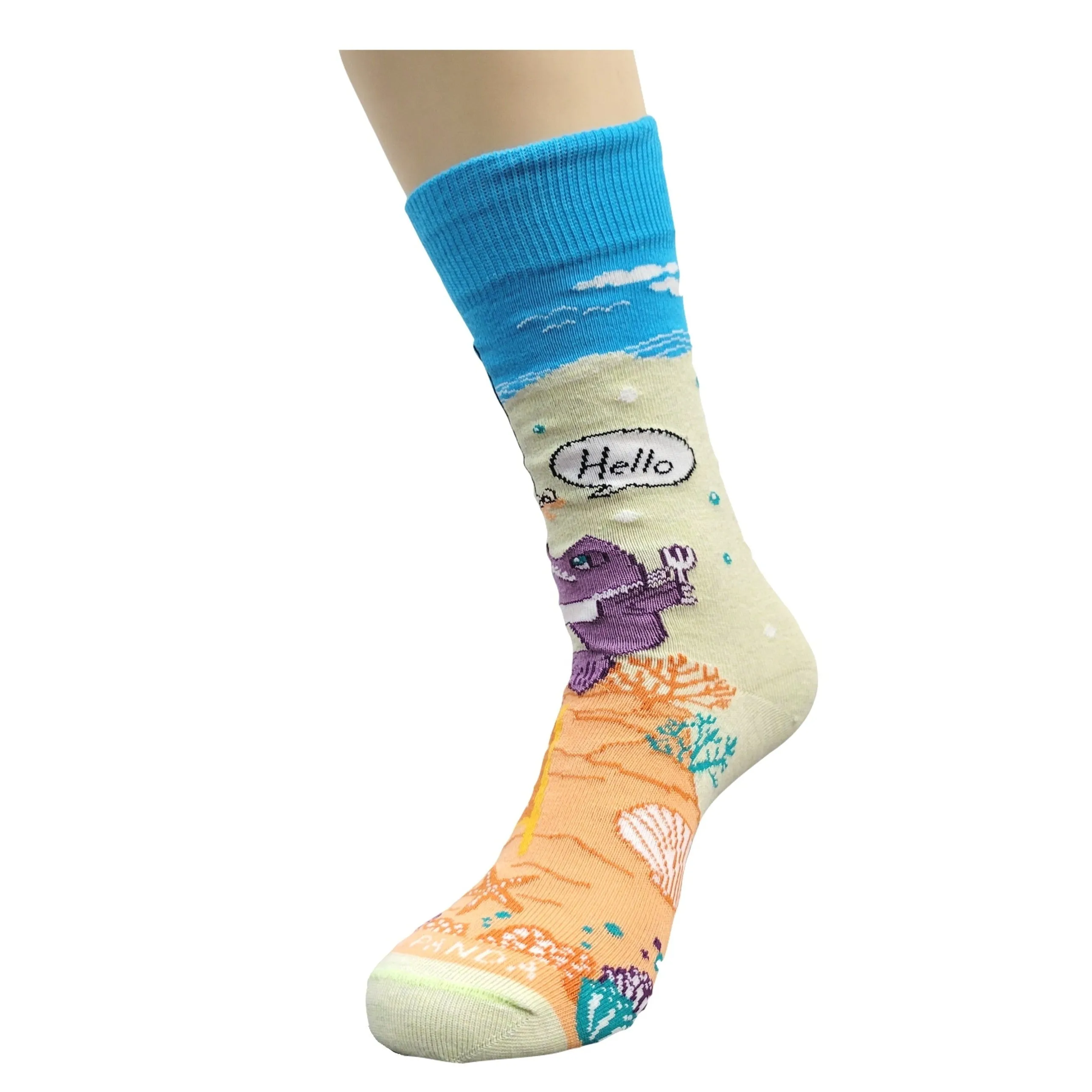 Fish Feast Under the Sea from the Sock Panda (Adult Small -  Shoe Sizes 2-5)