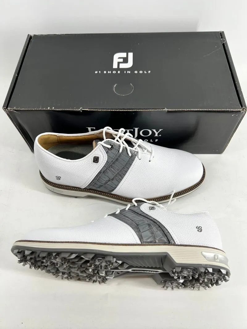 Footjoy Myjoys Premiere Series Custom Packard Golf Shoes White Alligator 6.5 M