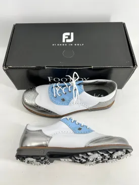 Footjoy MyJoys Premiere Series Shield Tip Women's Golf Shoes White Grey 9.5 Wide