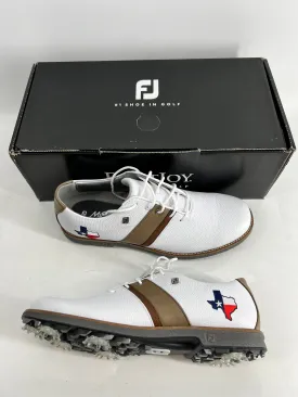 Footjoy MyJoys Premiere Series Women's Golf Shoes White Brown Texas 8.5 Narrow