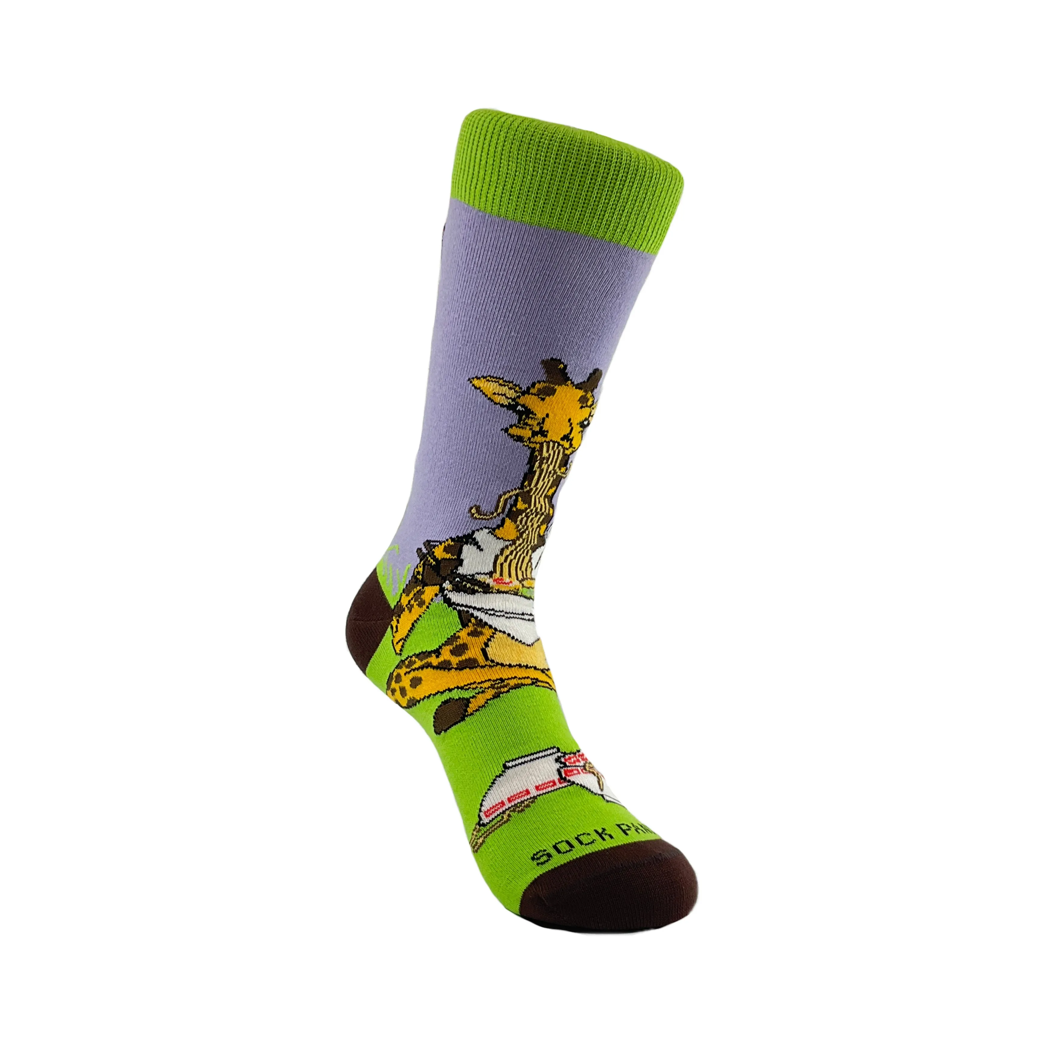 Giraffe Yogi Eating Ramen Socks from the Sock Panda (Adult Small -  Shoe Sizes 2-5)