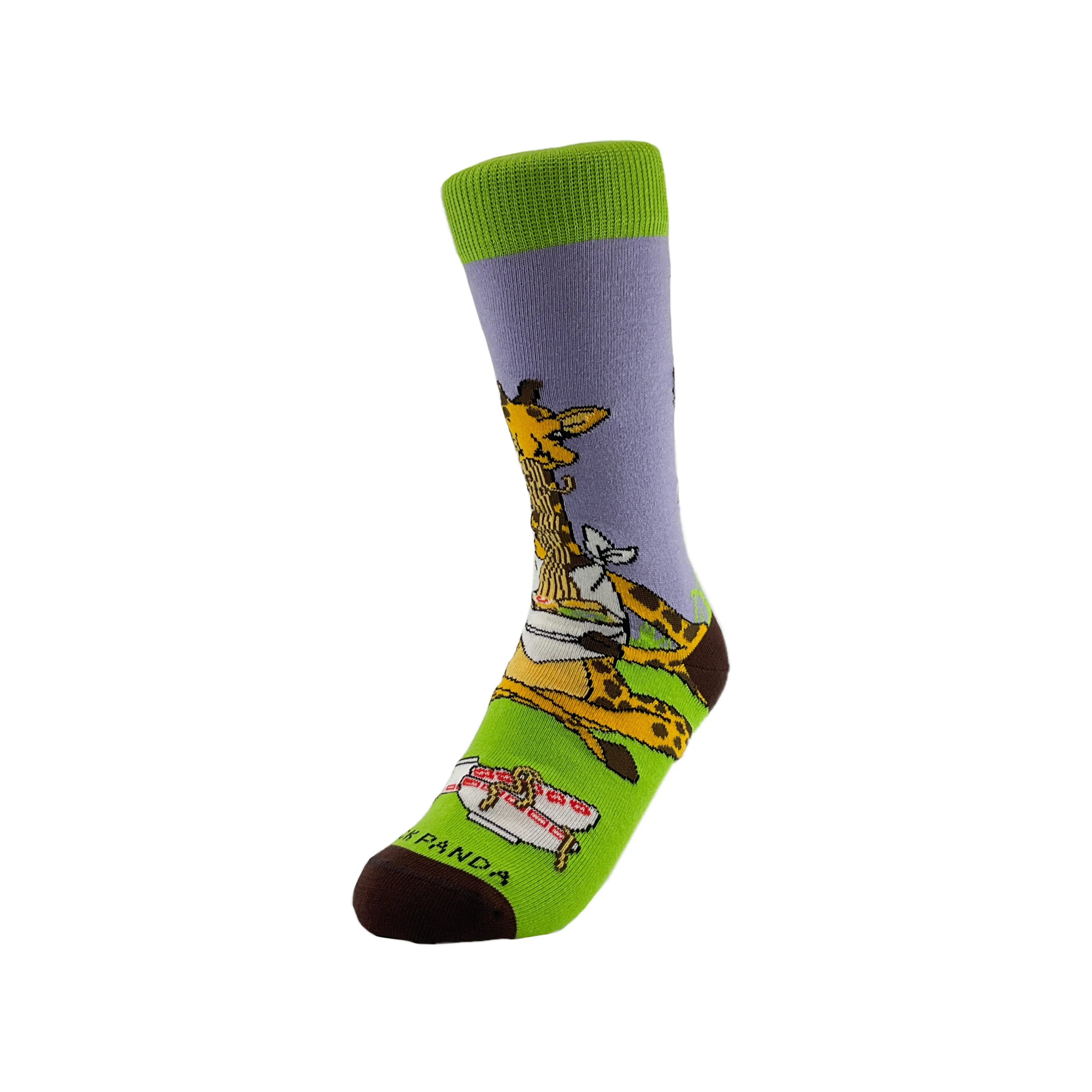 Giraffe Yogi Eating Ramen Socks from the Sock Panda (Adult Small -  Shoe Sizes 2-5)