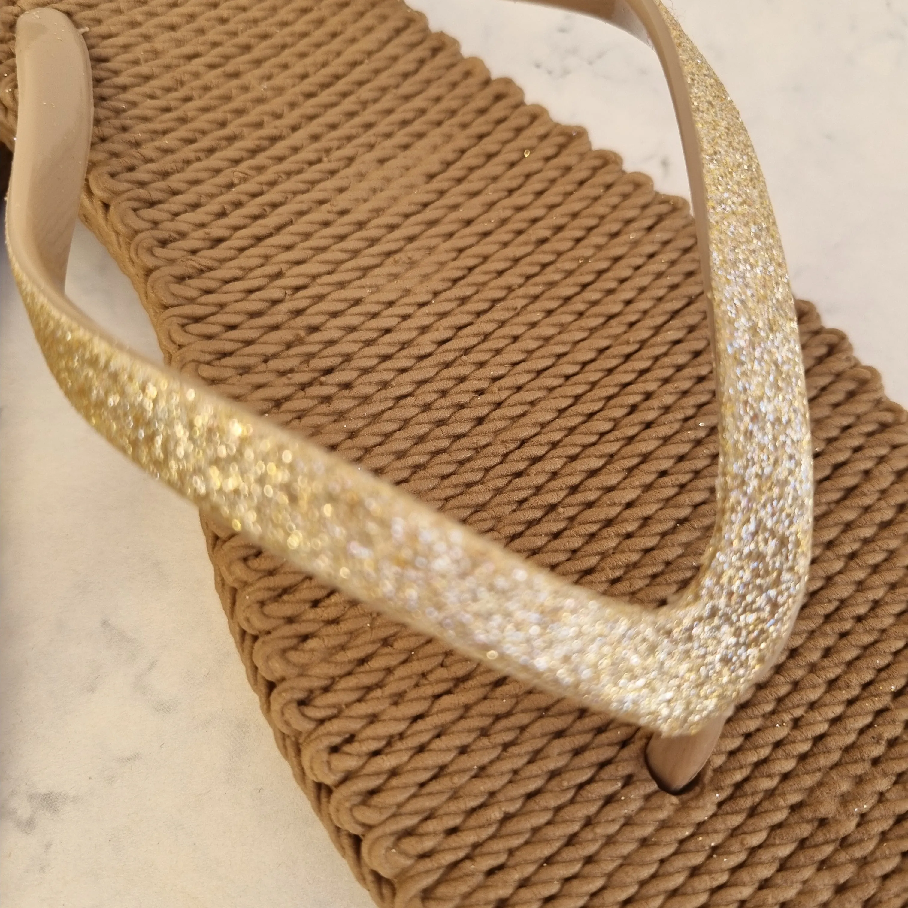 Gold glitter Toe Post Flip Flop