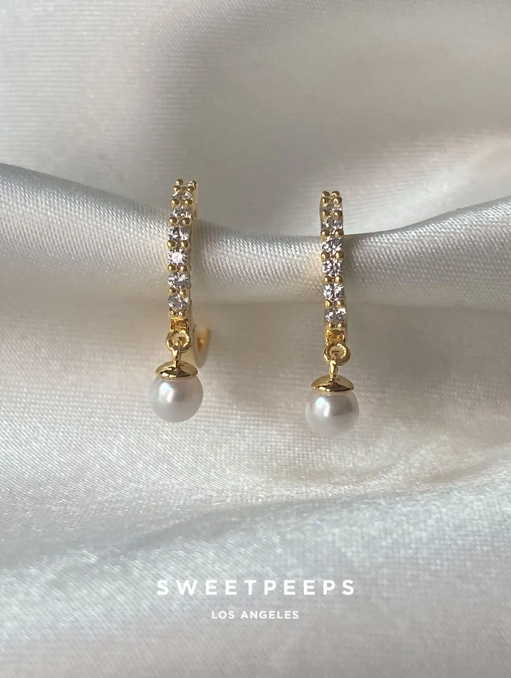 Graceful Pearl Hoops