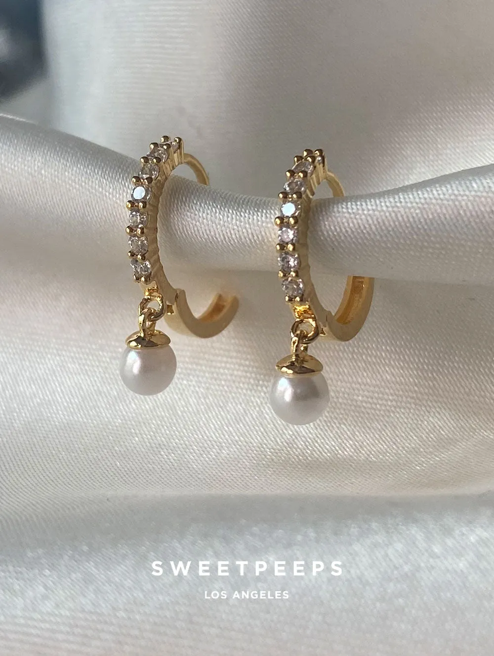 Graceful Pearl Hoops