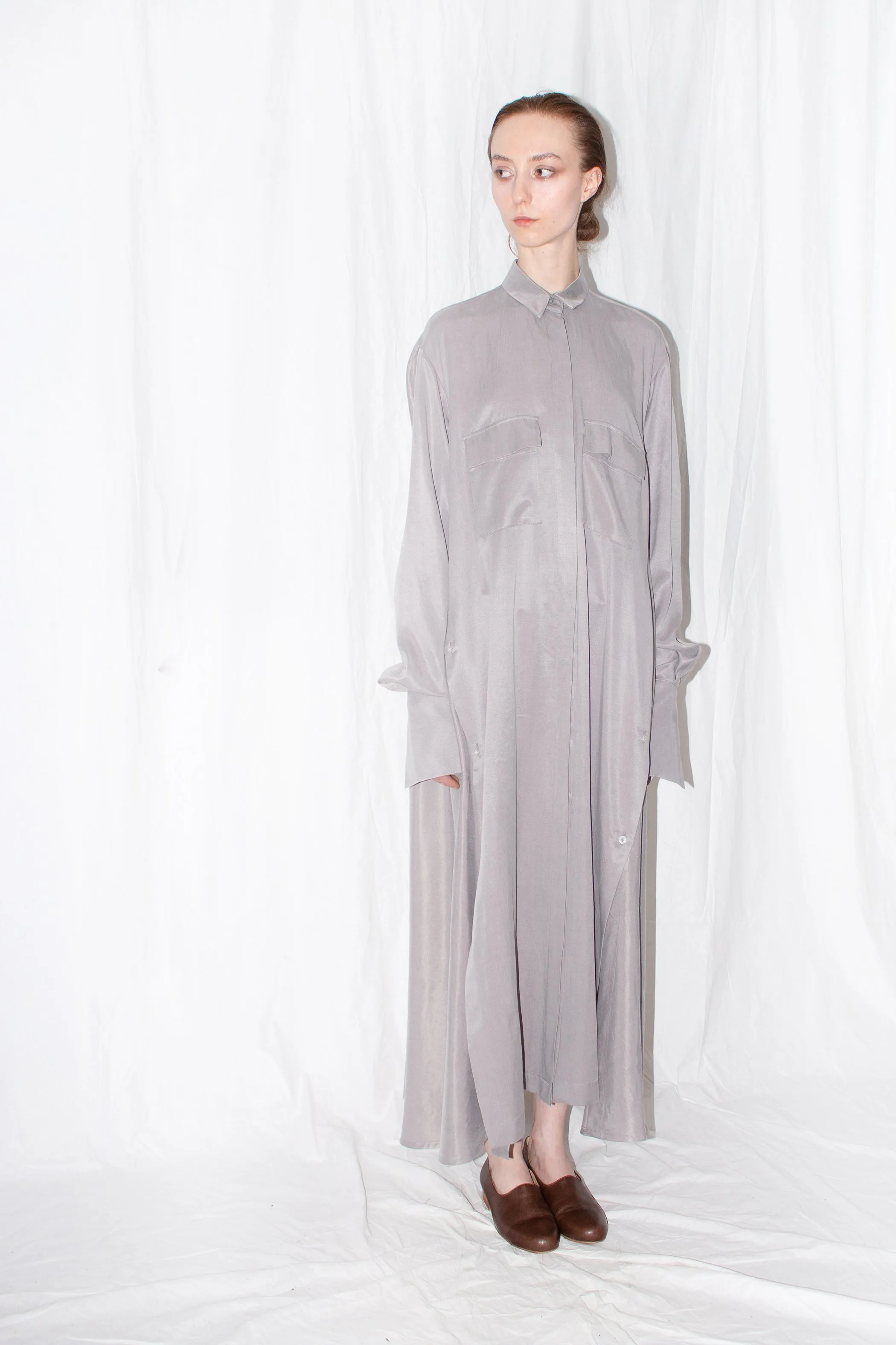 Grey Elongated Sleek Shirt