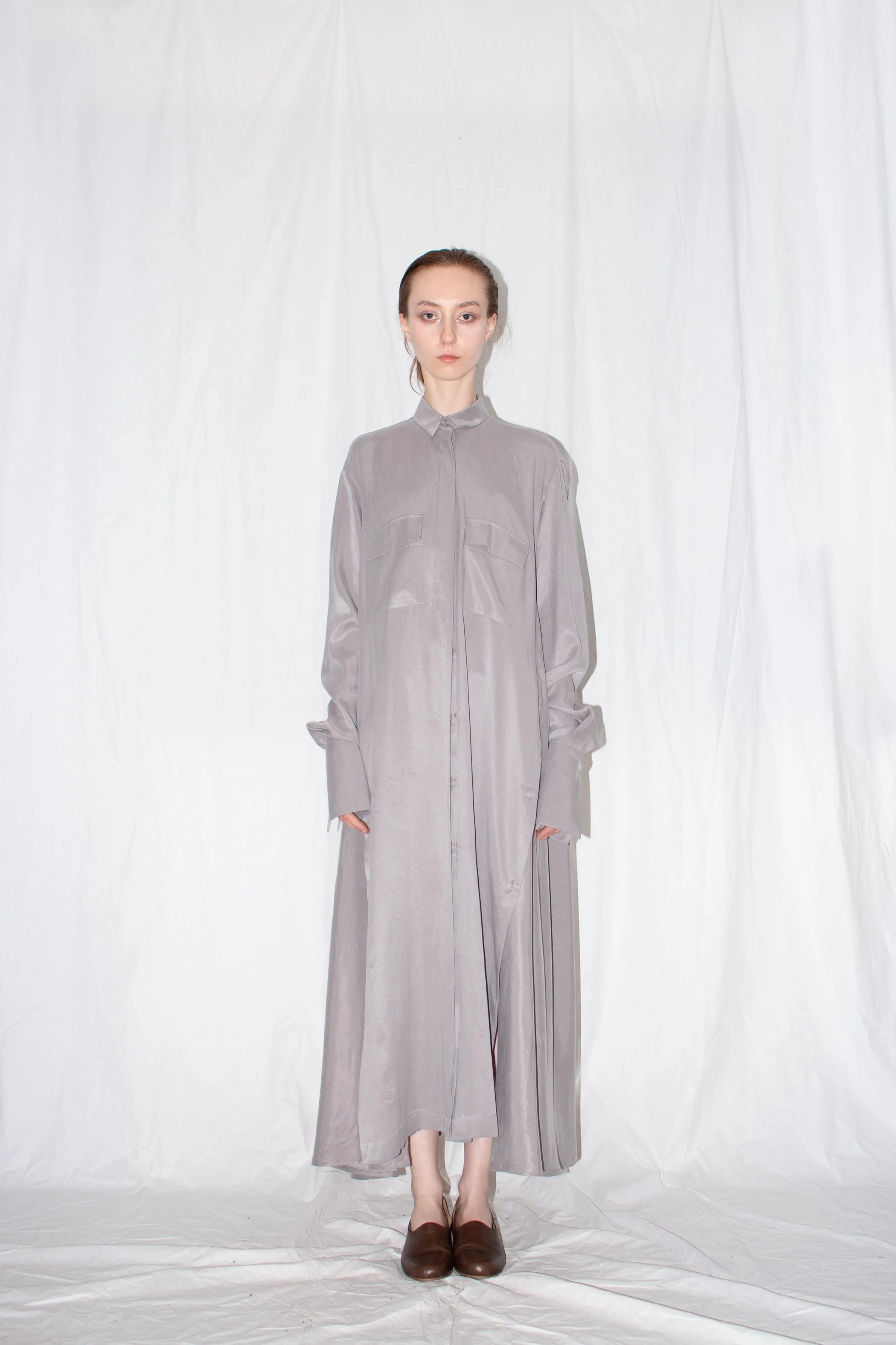 Grey Elongated Sleek Shirt