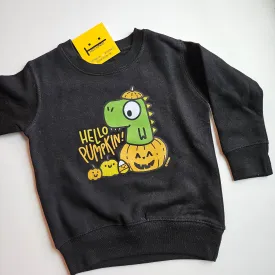 HELLO PUMPKIN - Black Toddler Crew